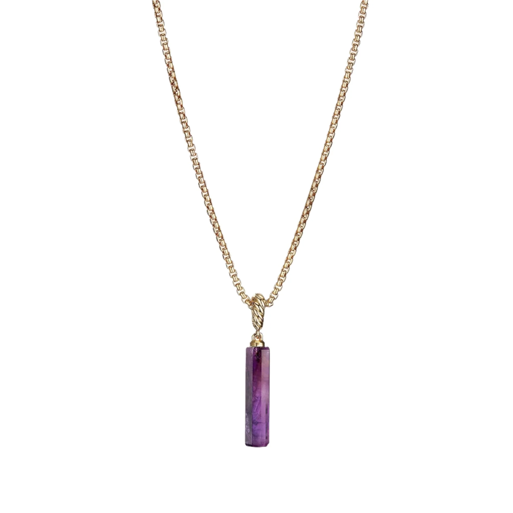 Barrel Charm in Amethyst with 18K Gold