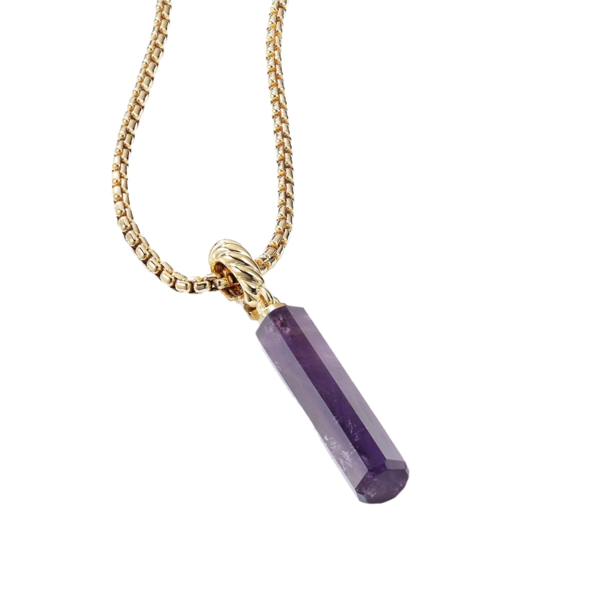 Barrel Charm in Amethyst with 18K Gold - Image 3