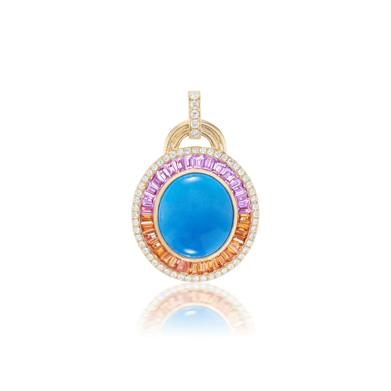 Sorellina 18K Yellow Gold Cerlueite and Sapphire Pendant