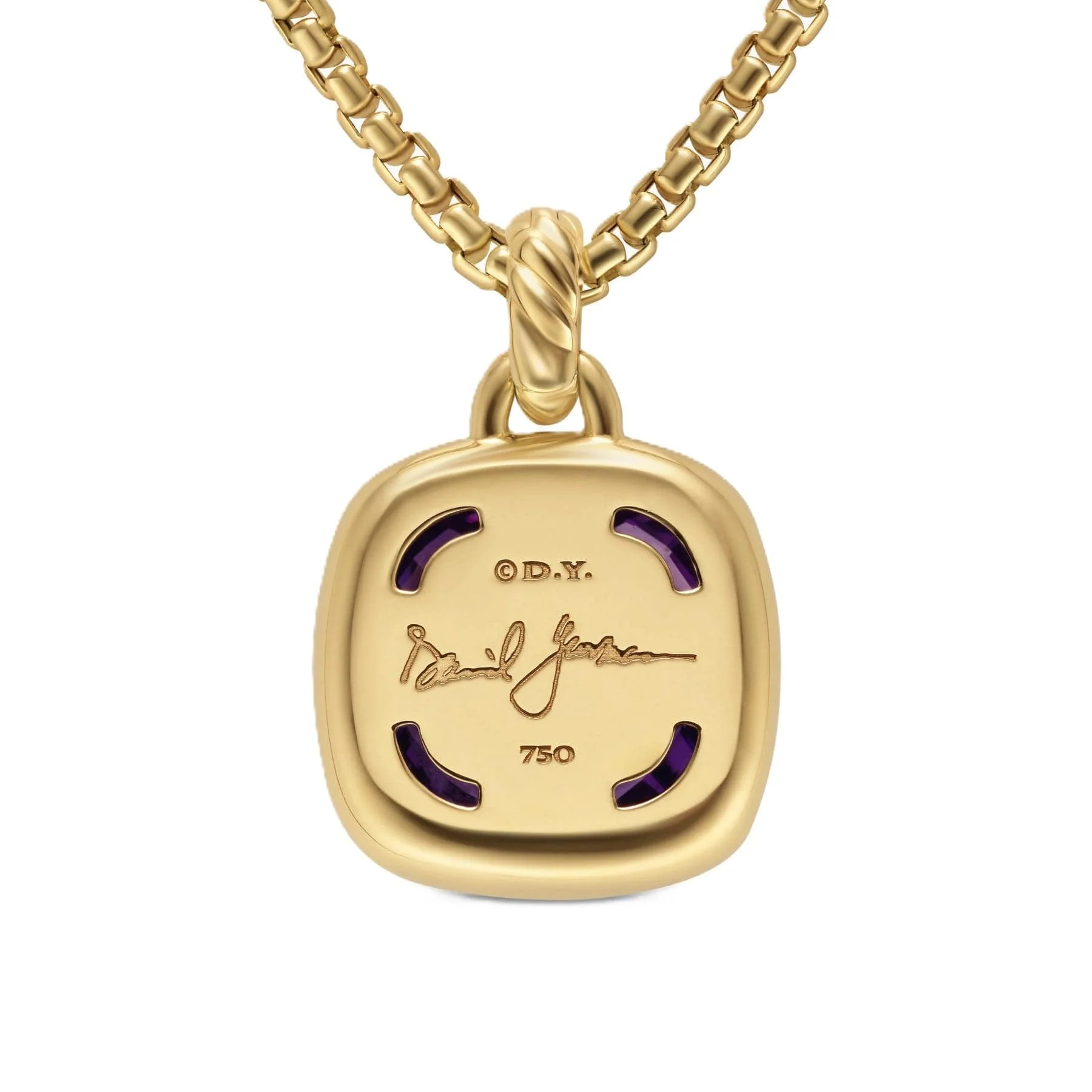 Albion® Pendant 18K Yellow Gold with Amethyst and Diamonds, 15mm - Image 3