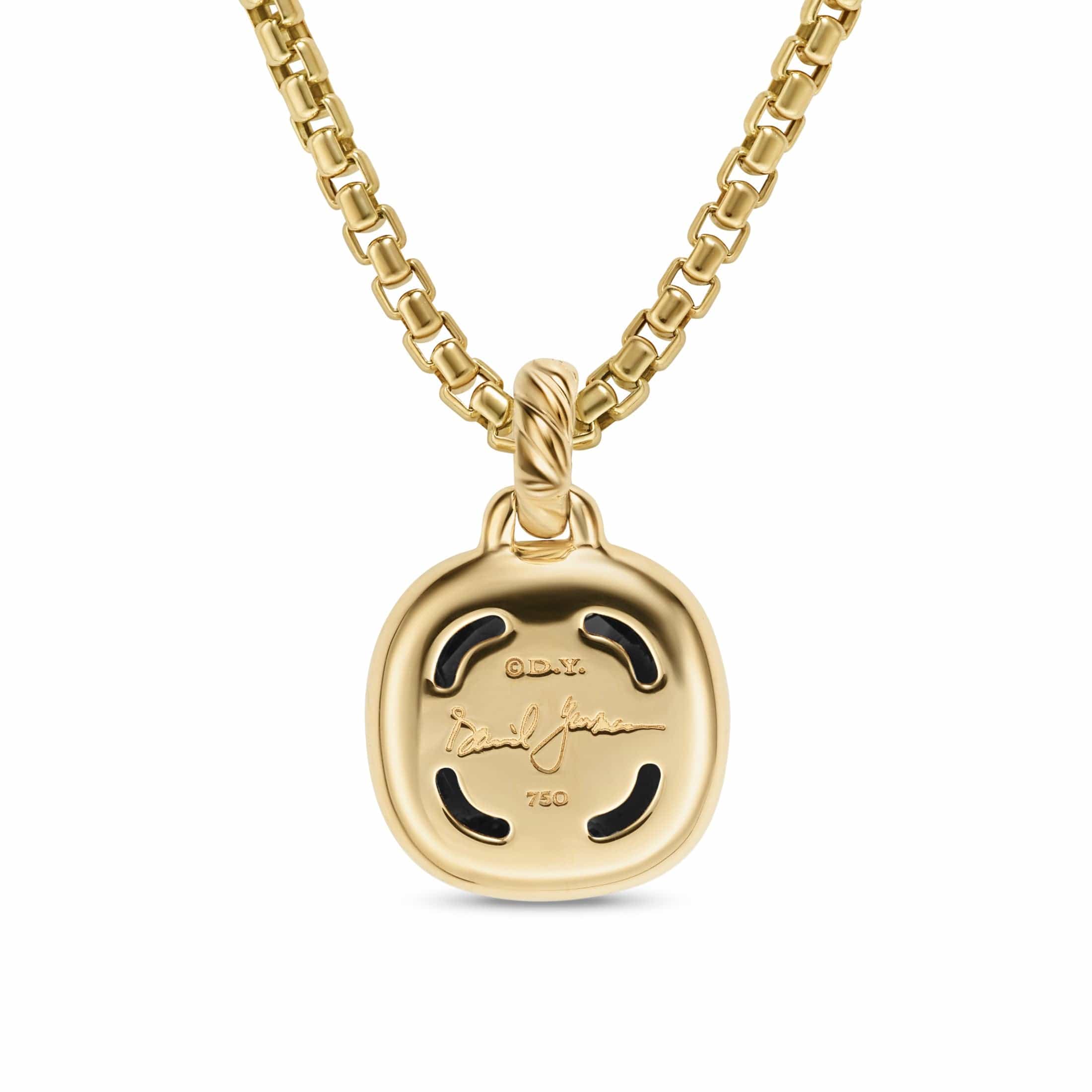 Albion® Pendant 18K Yellow Gold with Black Onyx and Diamonds, 11mm - Image 3