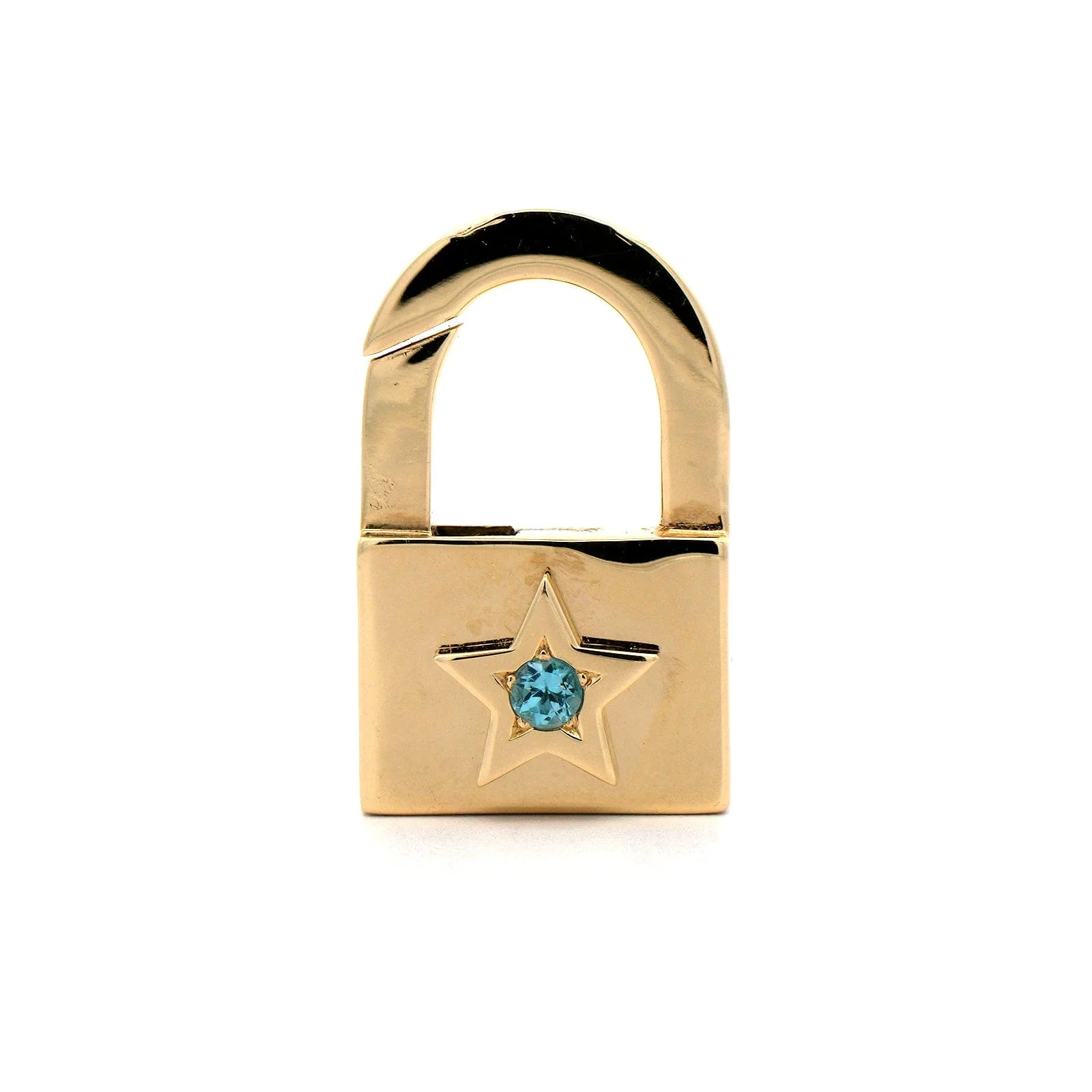 14K Yellow Gold Amethyst and Topaz Star Lock Enhancer