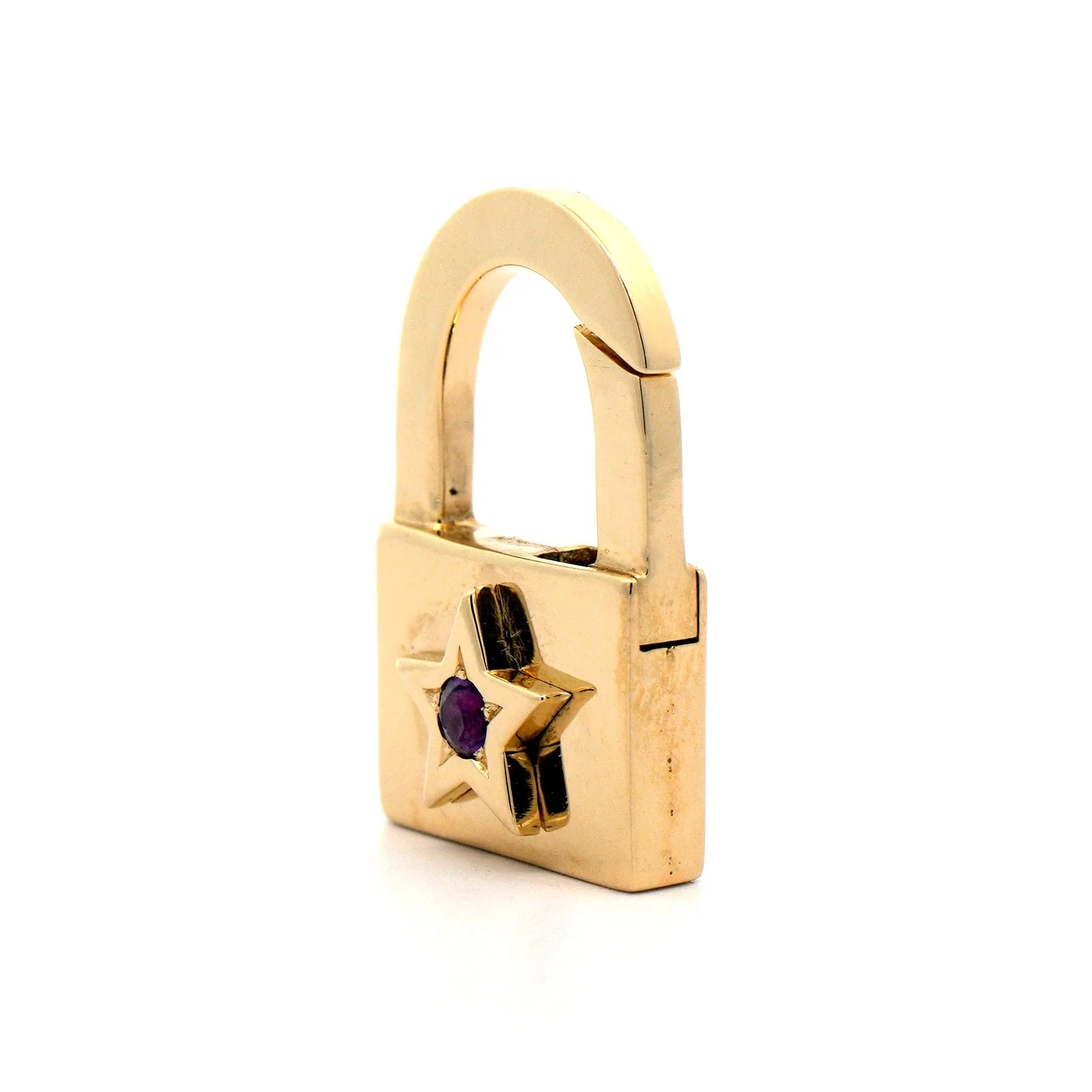 14K Yellow Gold Amethyst and Topaz Star Lock Enhancer - Image 2