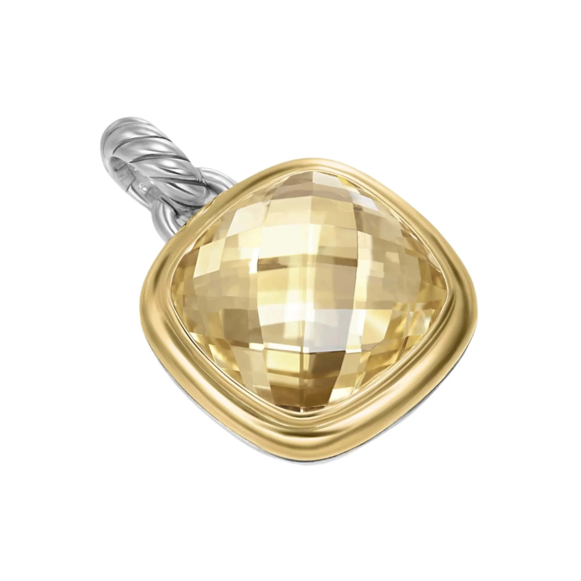 Albion® Pendant Sterling Silver with 18K Yellow Gold and Champagne Citrine, 15mm