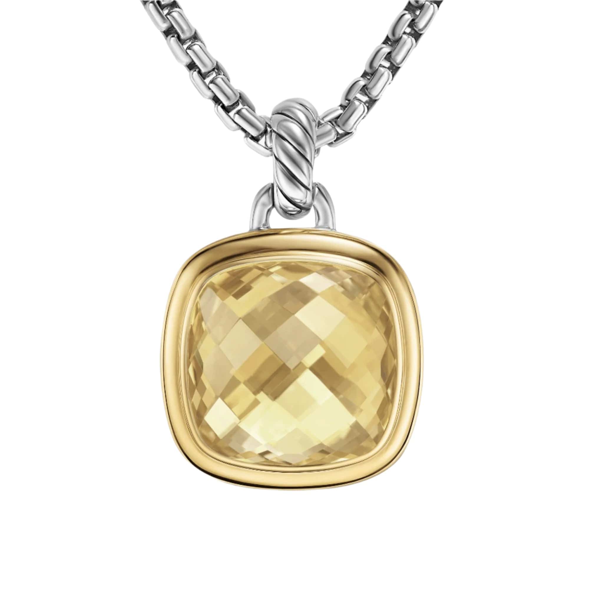 Albion® Pendant Sterling Silver with 18K Yellow Gold and Champagne Citrine, 15mm - Image 2