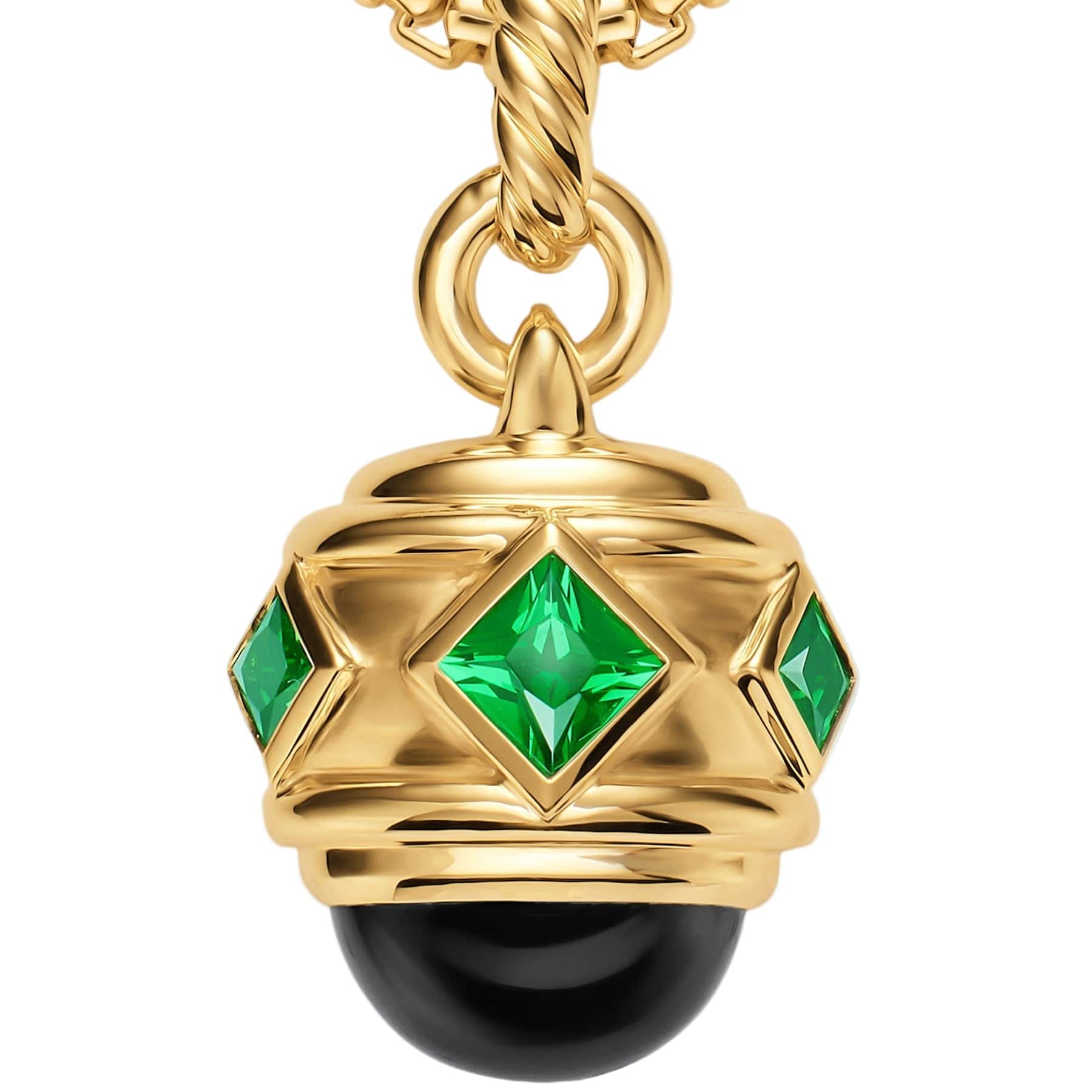 Renaissance® Amulet 18K Yellow Gold with Black Onyx and Tsavorites, 19.8mm - Image 3