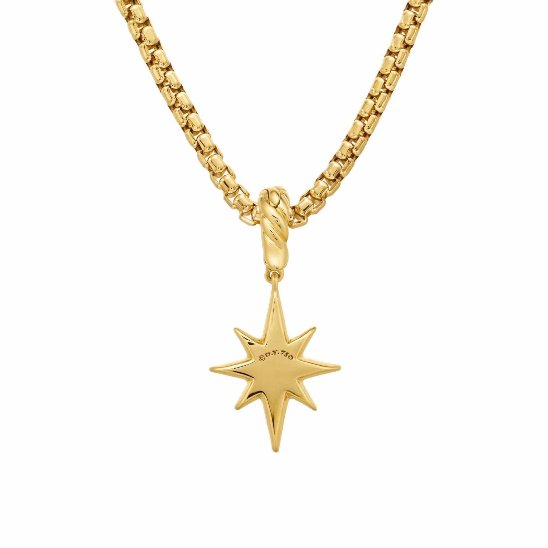 North Star Amulet 18K Yellow Gold with Diamonds, 15mm - Image 2