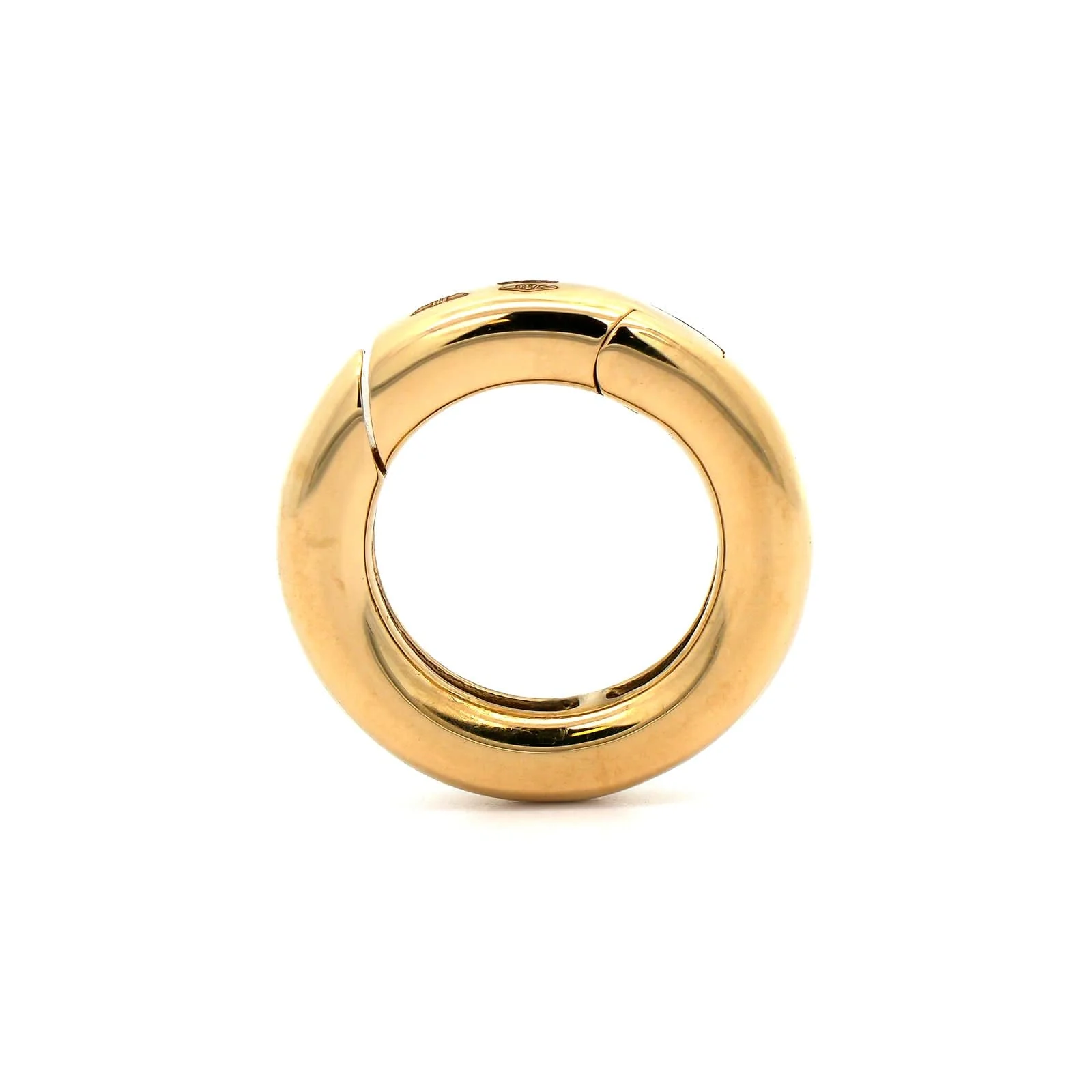 18K Yellow Gold Round Push Lock Enhancer