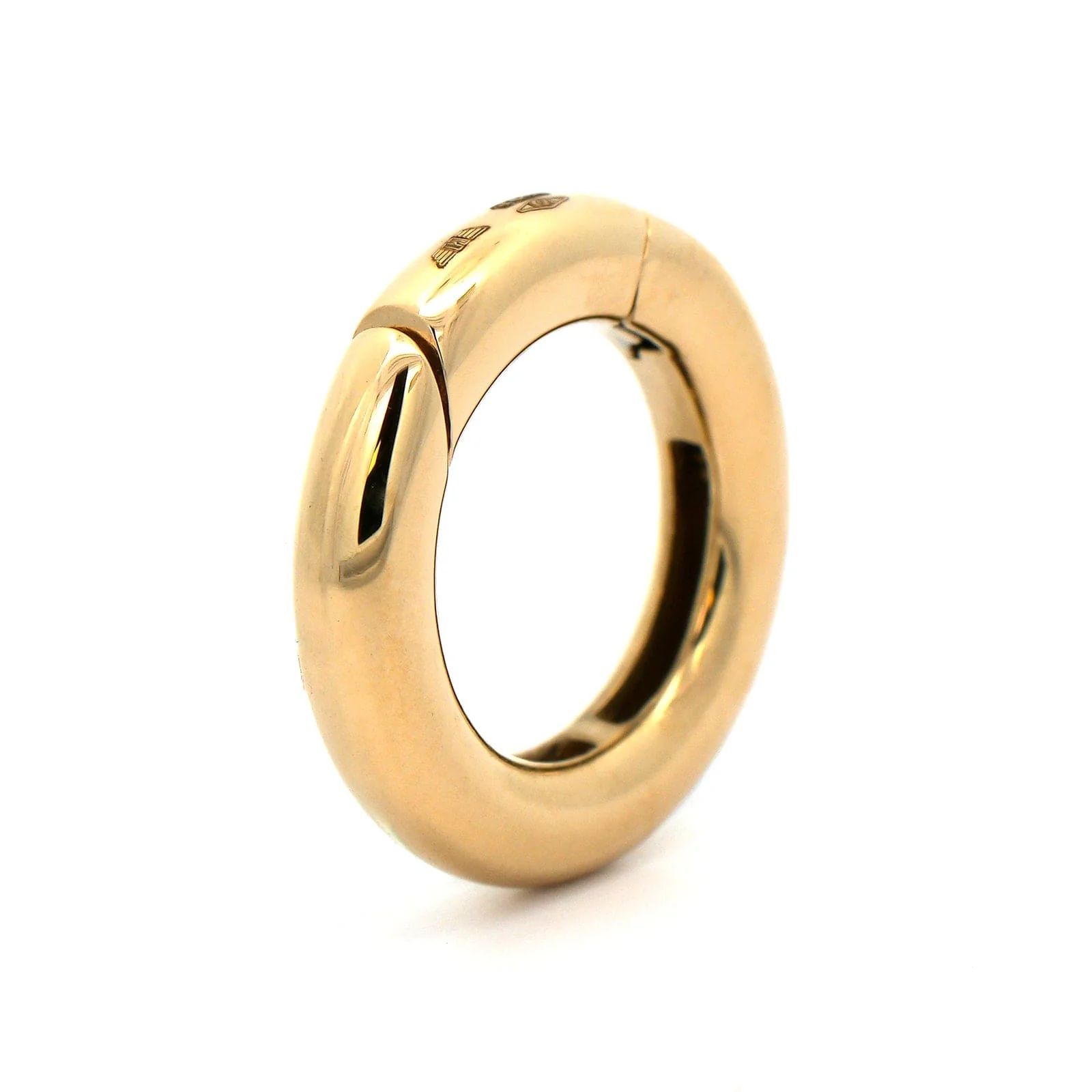 18K Yellow Gold Round Push Lock Enhancer - Image 2