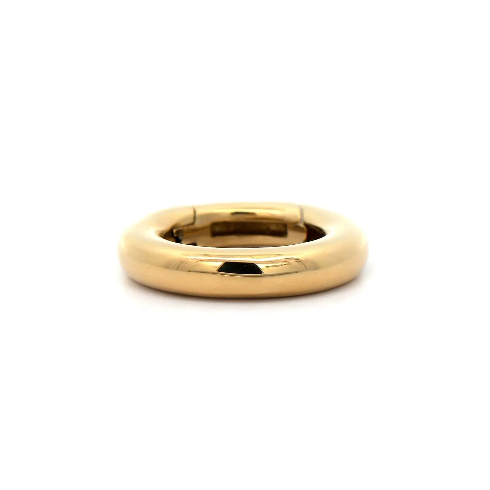 18K Yellow Gold Round Push Lock Enhancer - Image 3
