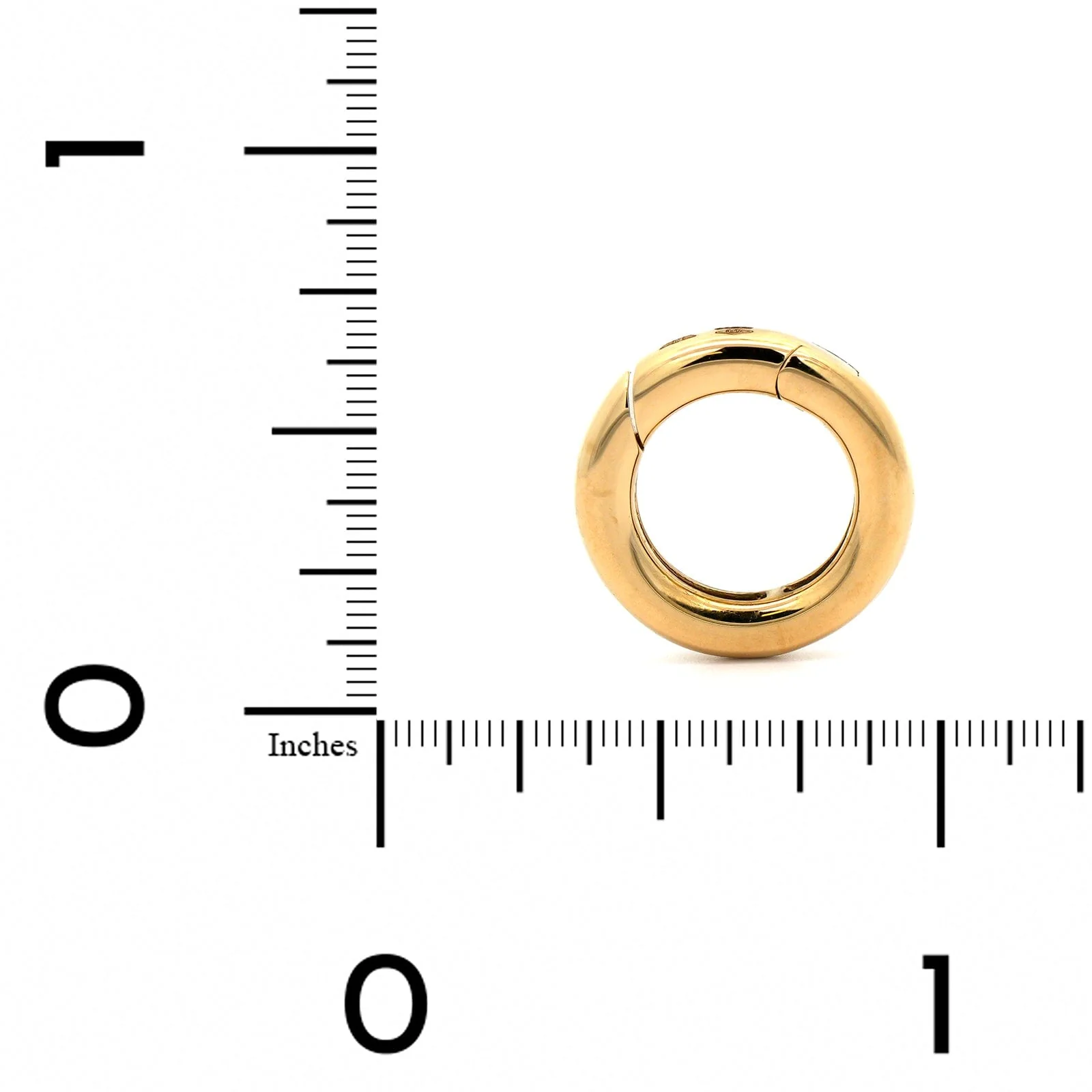 18K Yellow Gold Round Push Lock Enhancer - Image 4
