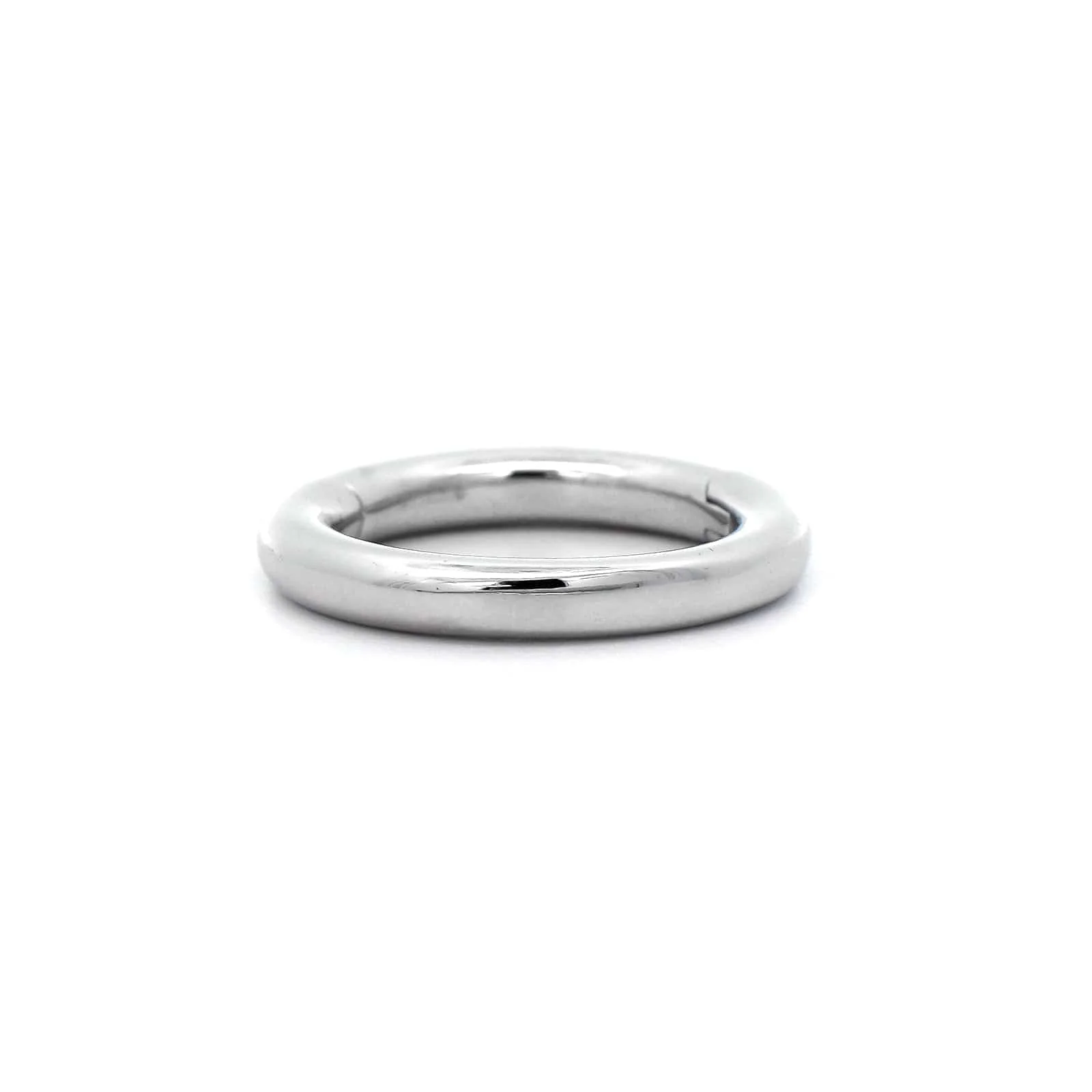 14K White Gold Round Push Lock Enhancer - Image 3
