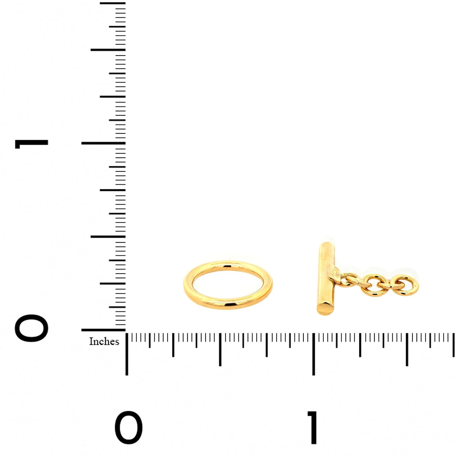 18K Yellow Gold T-Bar Ring Clasp - Image 2