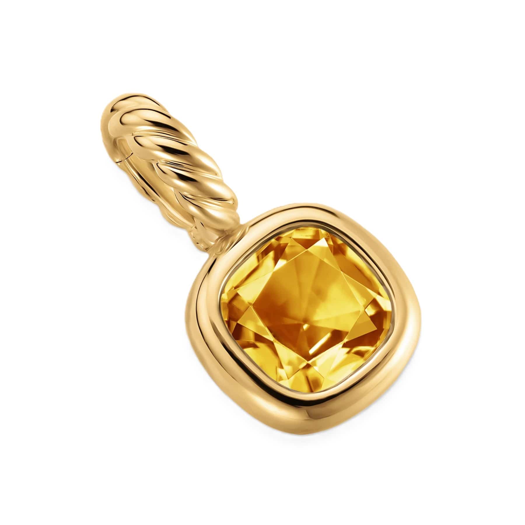 Mini Cushion Cut Amulet 18K Yellow Gold with Citrine, 5.5mm