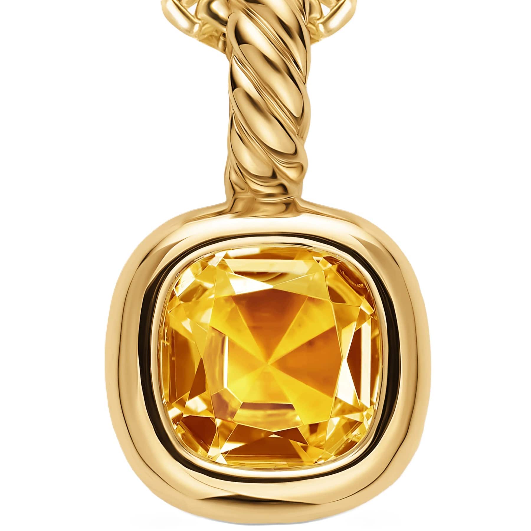 Mini Cushion Cut Amulet 18K Yellow Gold with Citrine, 5.5mm - Image 4