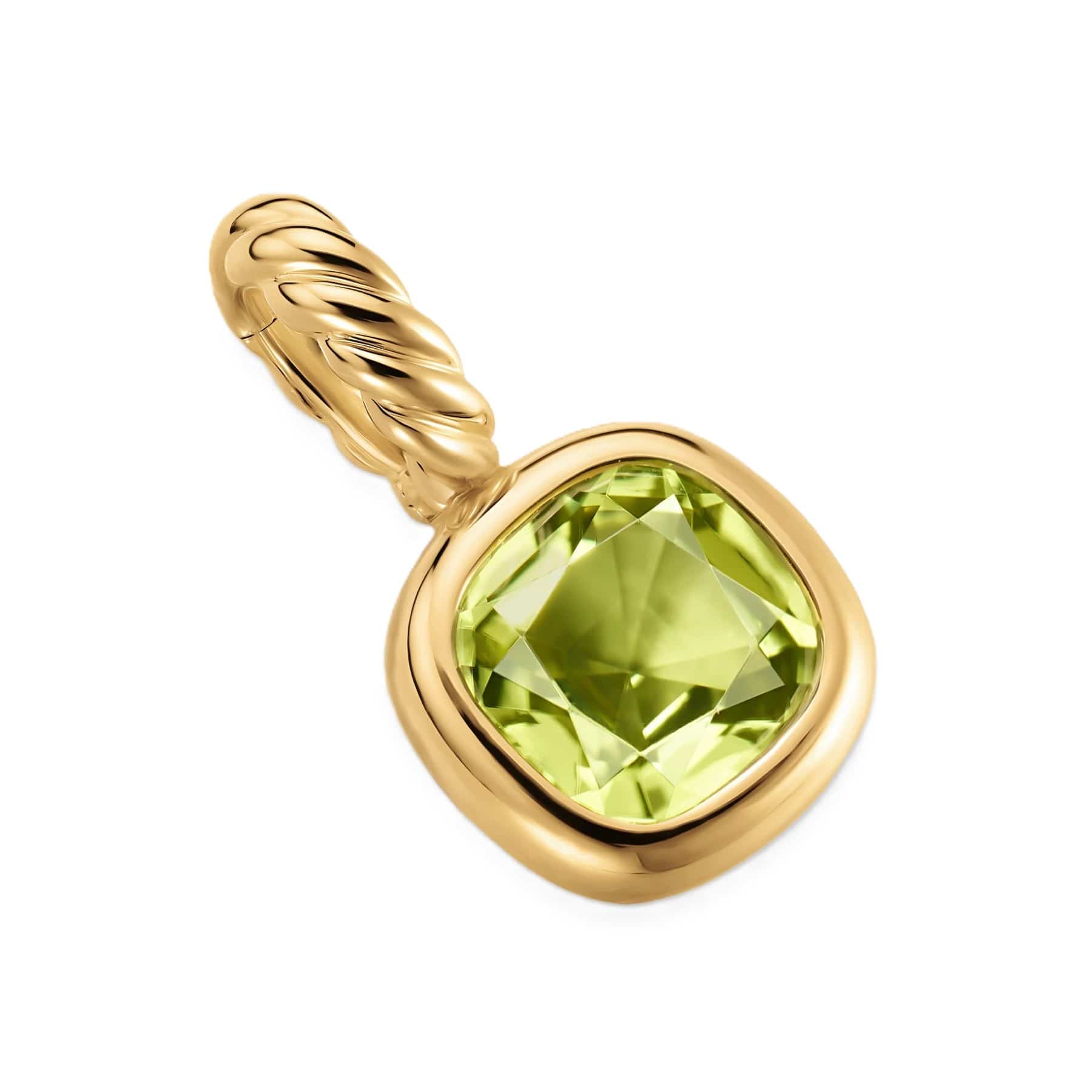Mini Cushion Cut Amulet 18K Yellow Gold with Peridot, 5.5mm