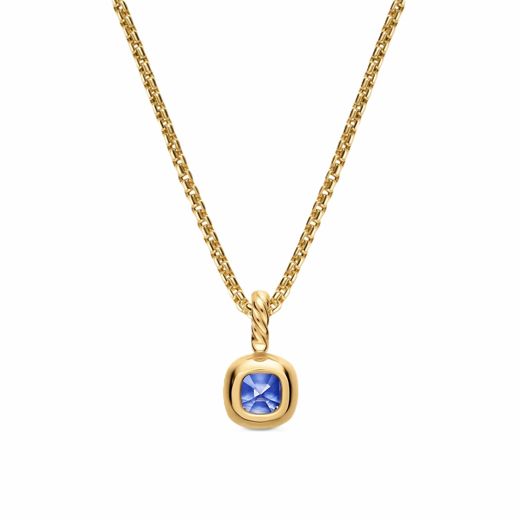 Mini Cushion Cut Amulet 18K Yellow Gold with Tanzanite, 5.5mm - Image 3