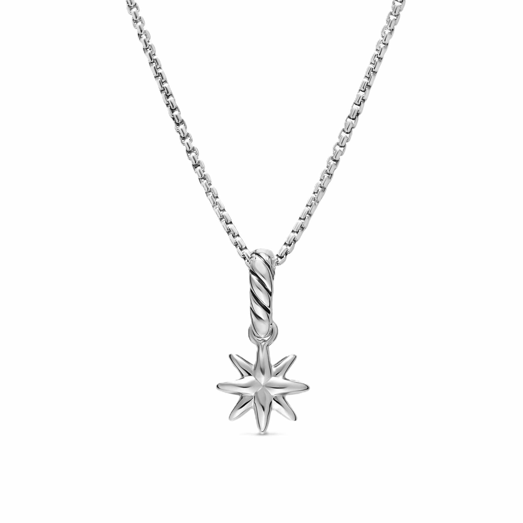 Petite Starburst Amulet Sterling Silver with Full Pavé Diamonds, 10mm - Image 3
