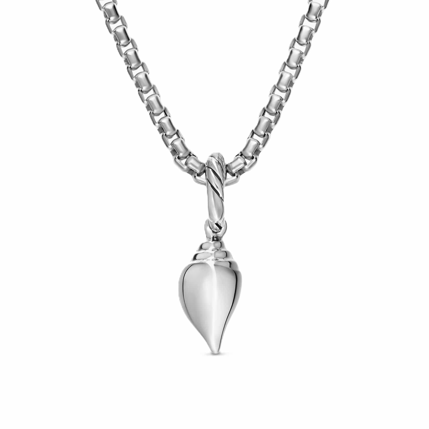 Petite Pavé Shell Amulet Sterling Silver with Diamonds, 15mm - Image 3