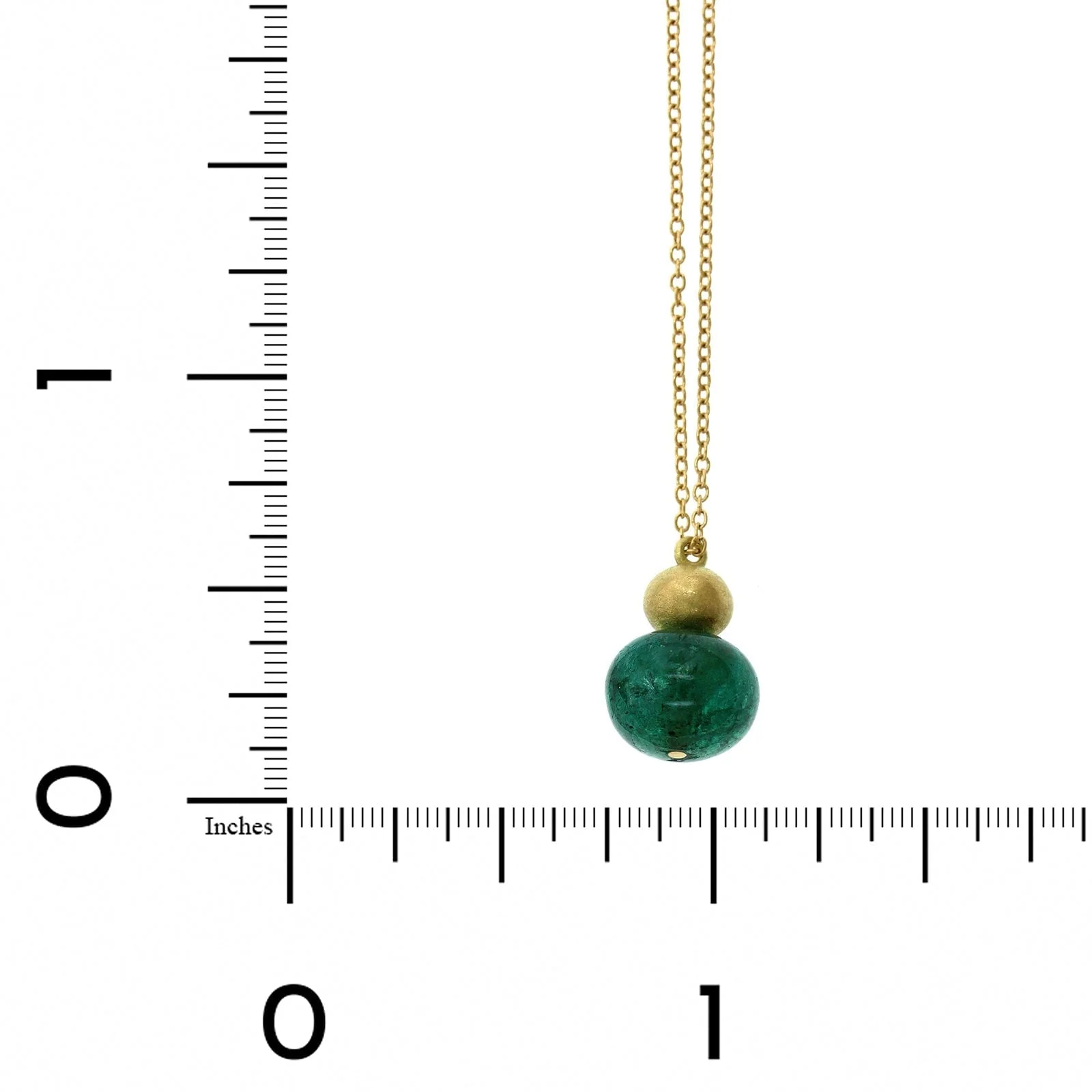 Mallary Marks 18K Yellow Gold Cabochon Emerald Buoy Pendant - Image 3