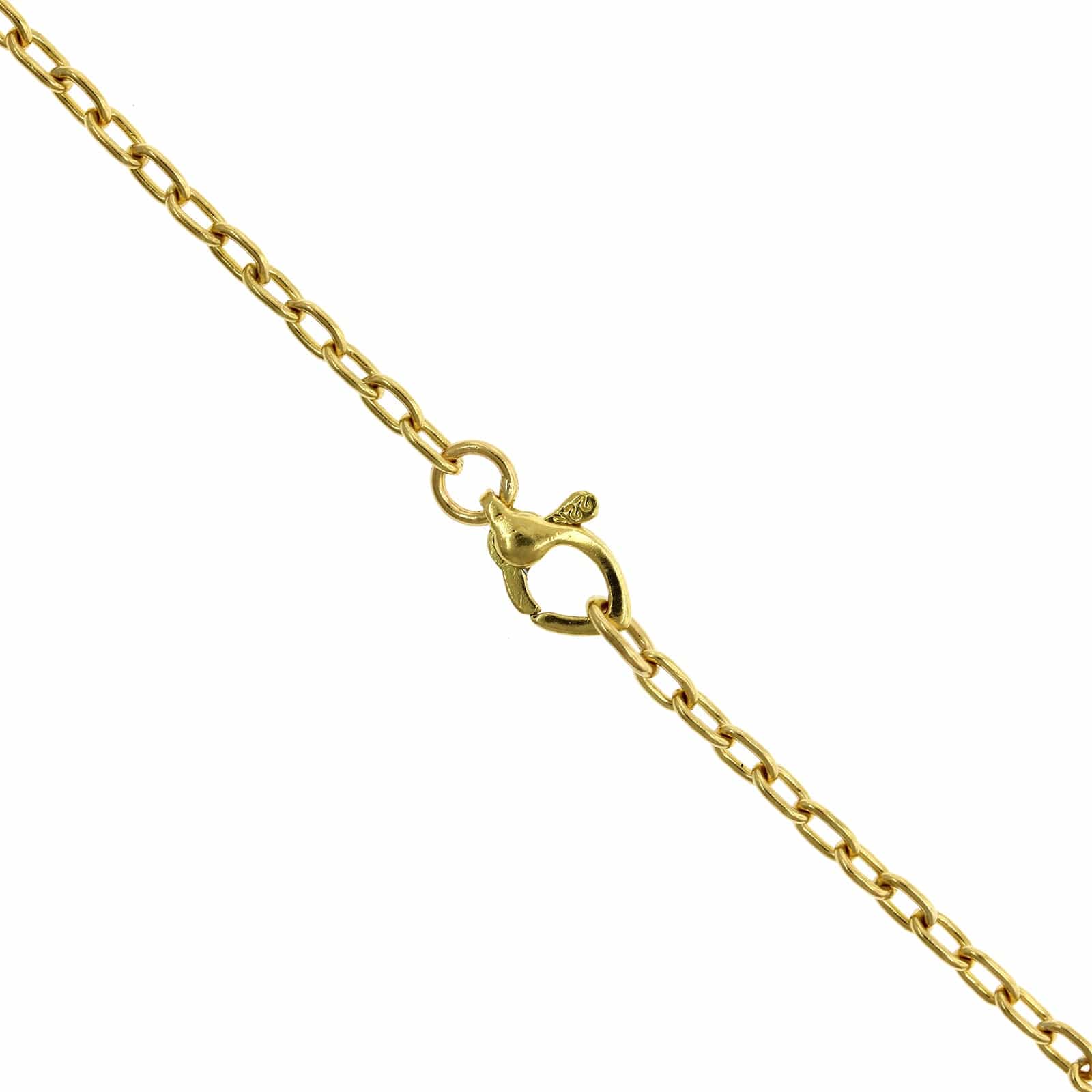 22K Yellow Gold Square Emerald Pendant Necklace - Image 3