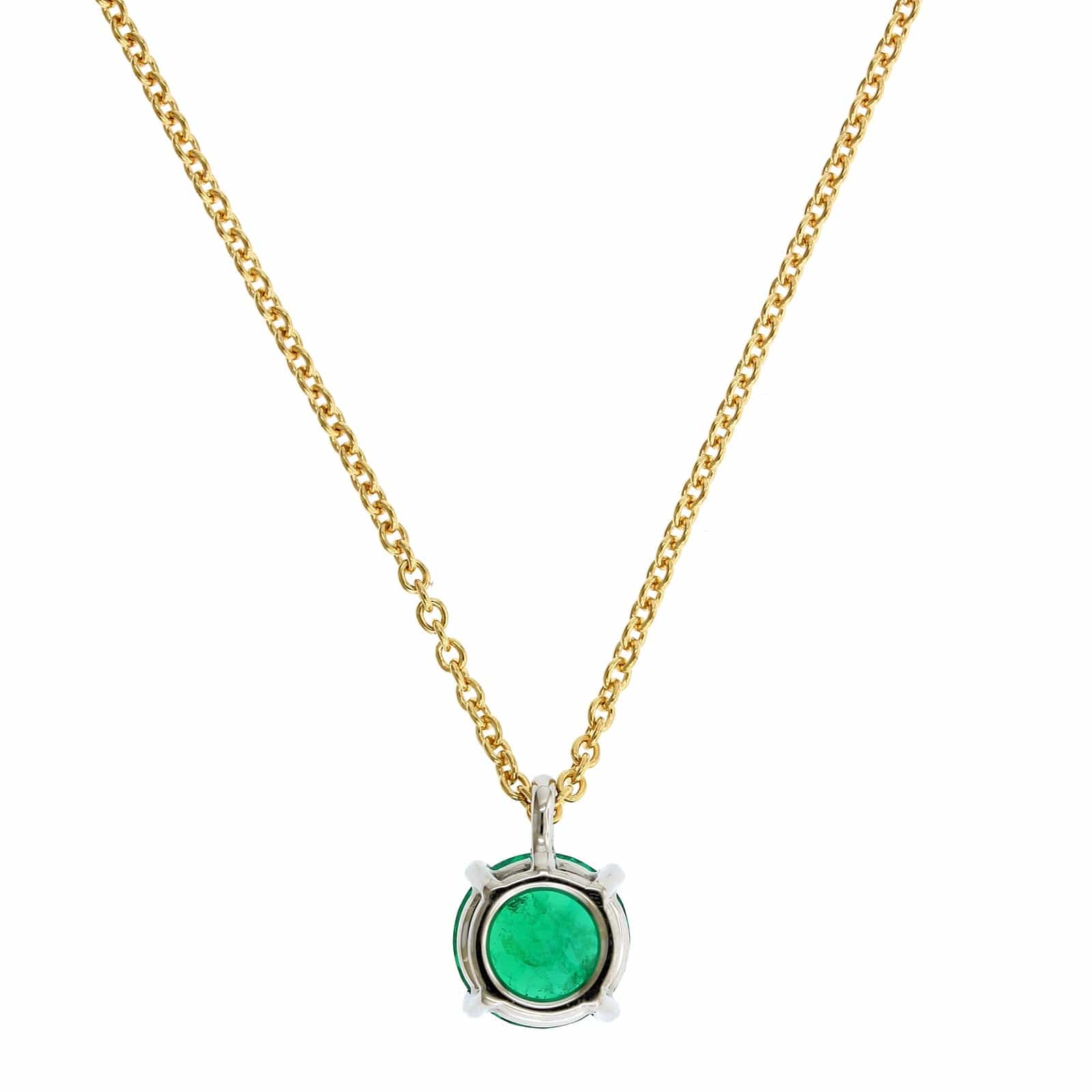 Platinum & 18K Yellow Gold Emerald Necklace - Image 2