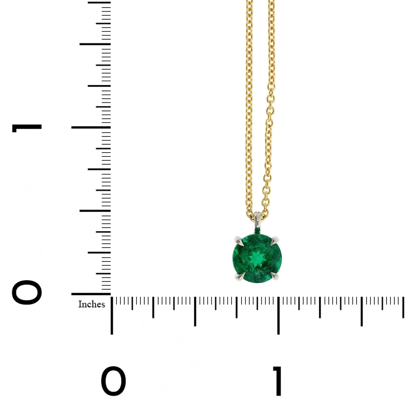 Platinum & 18K Yellow Gold Emerald Necklace - Image 4
