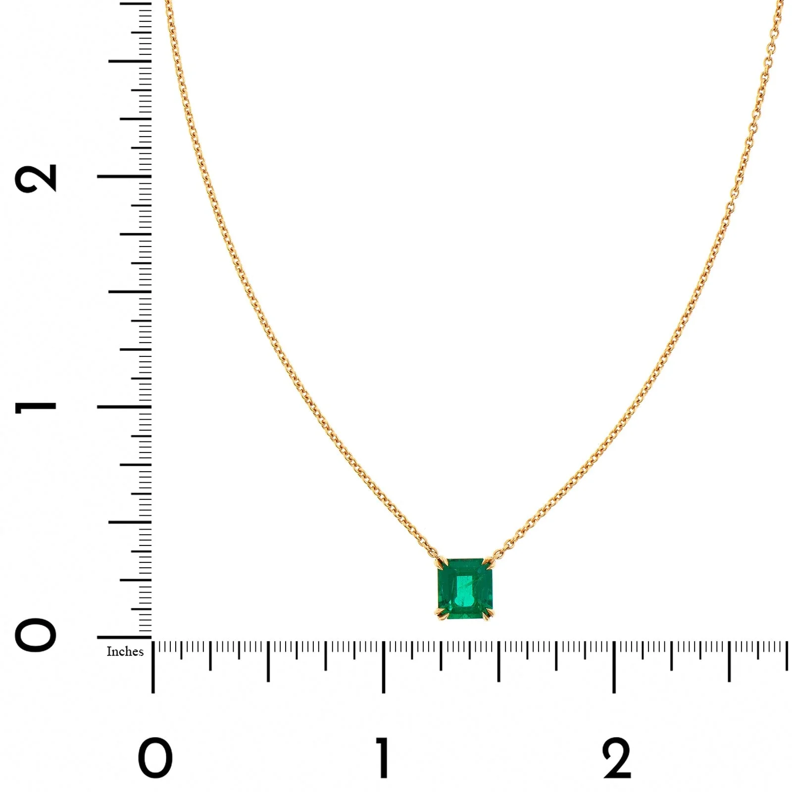 18K Yellow Gold Emerald Pendant Necklace - Image 4