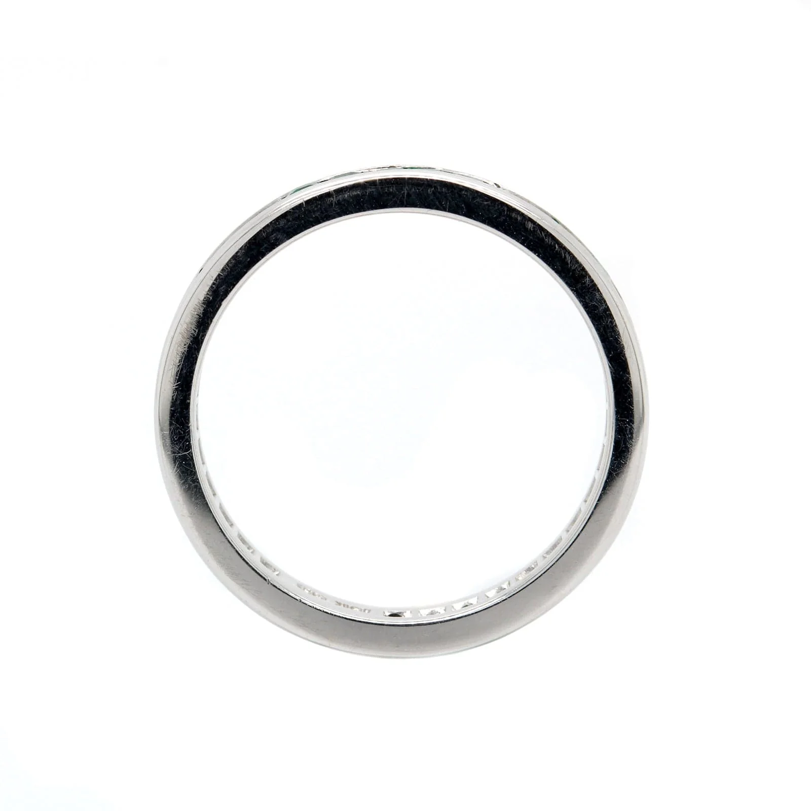 18K White Gold Channel Set Emerald Eternity Band - Image 3
