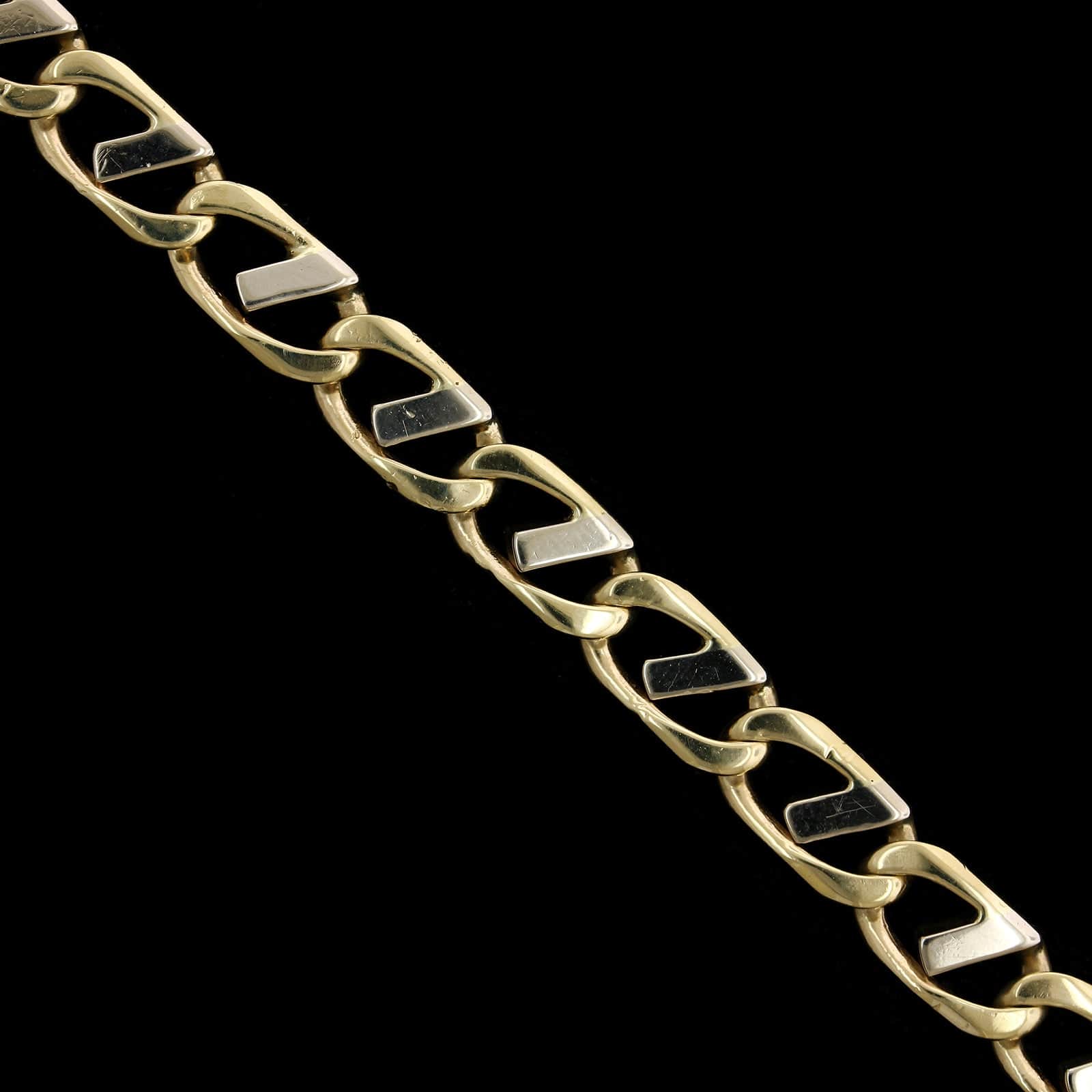 14K Two-tone Gold Estate Mariner Link Bracelet - Image 2
