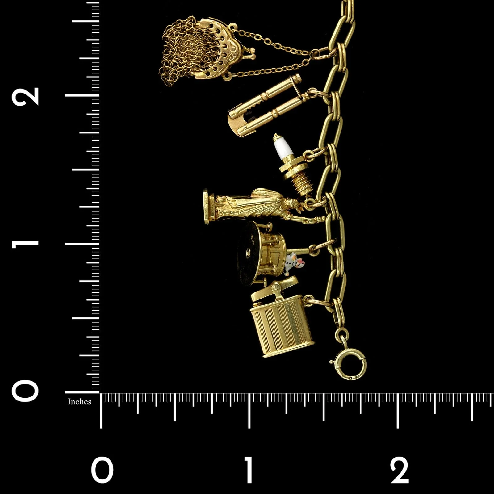 Vintage 14K Yellow Gold Estate Charm Bracelet - Image 3