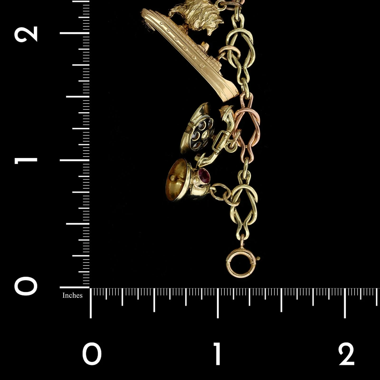 Vintage 14K Yellow Gold Estate Charm Bracelet - Image 3
