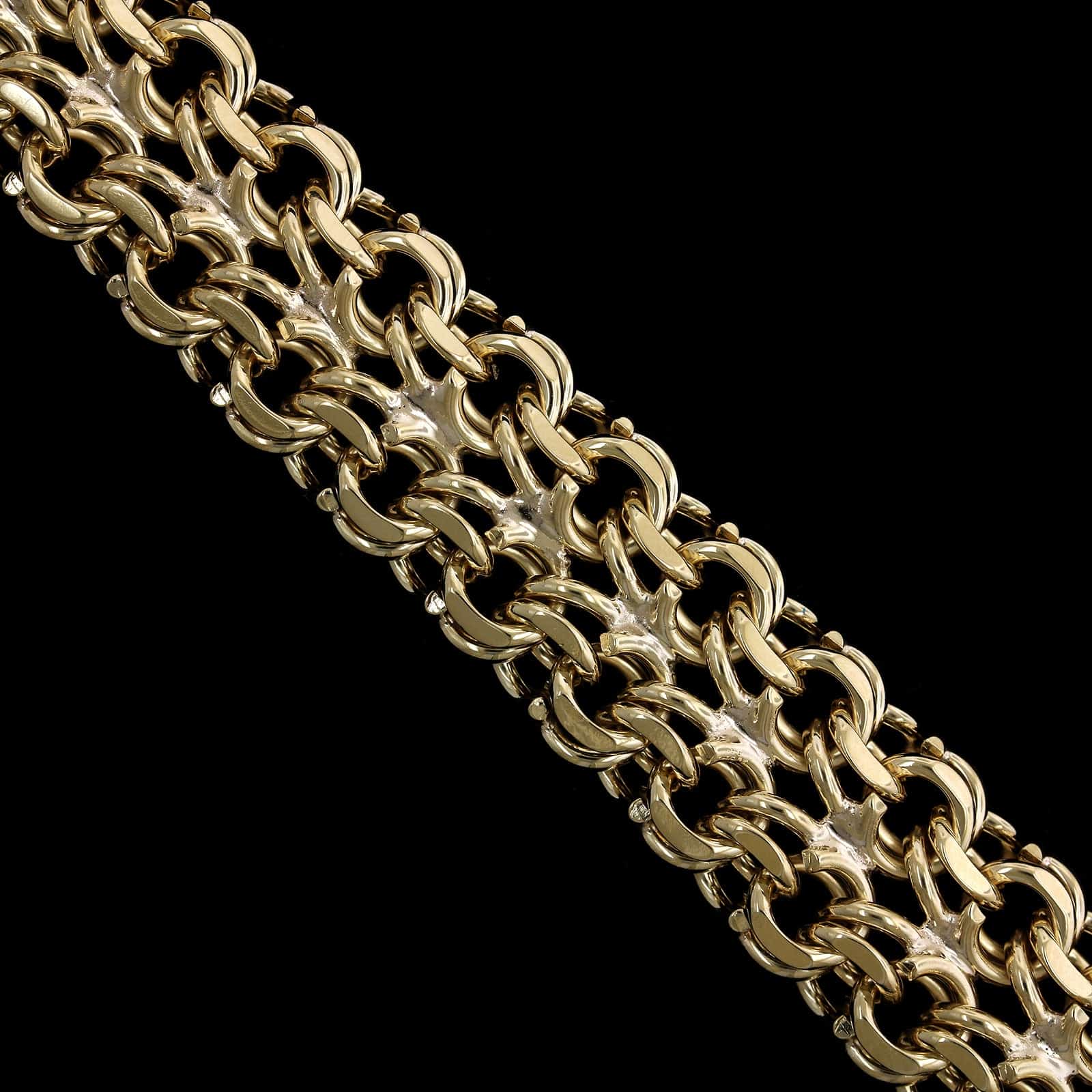 14K Yellow Gold Estate Double Row Charm Bracelet - Image 2