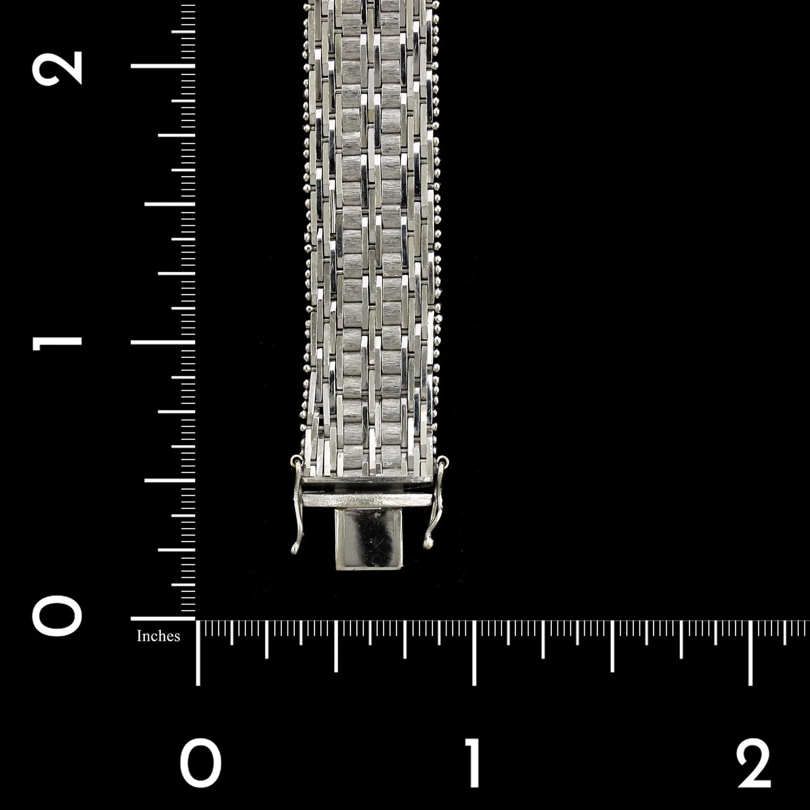 18K White Gold Estate Mesh Link Bracelet - Image 3