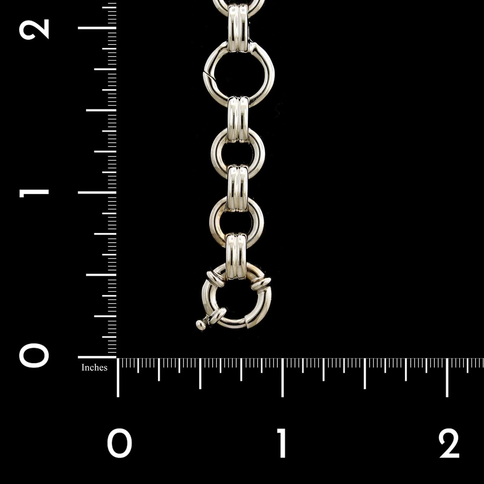 Aaron Basha 18K White Gold Estate Double Bar Open Link Charm Bracelet - Image 3