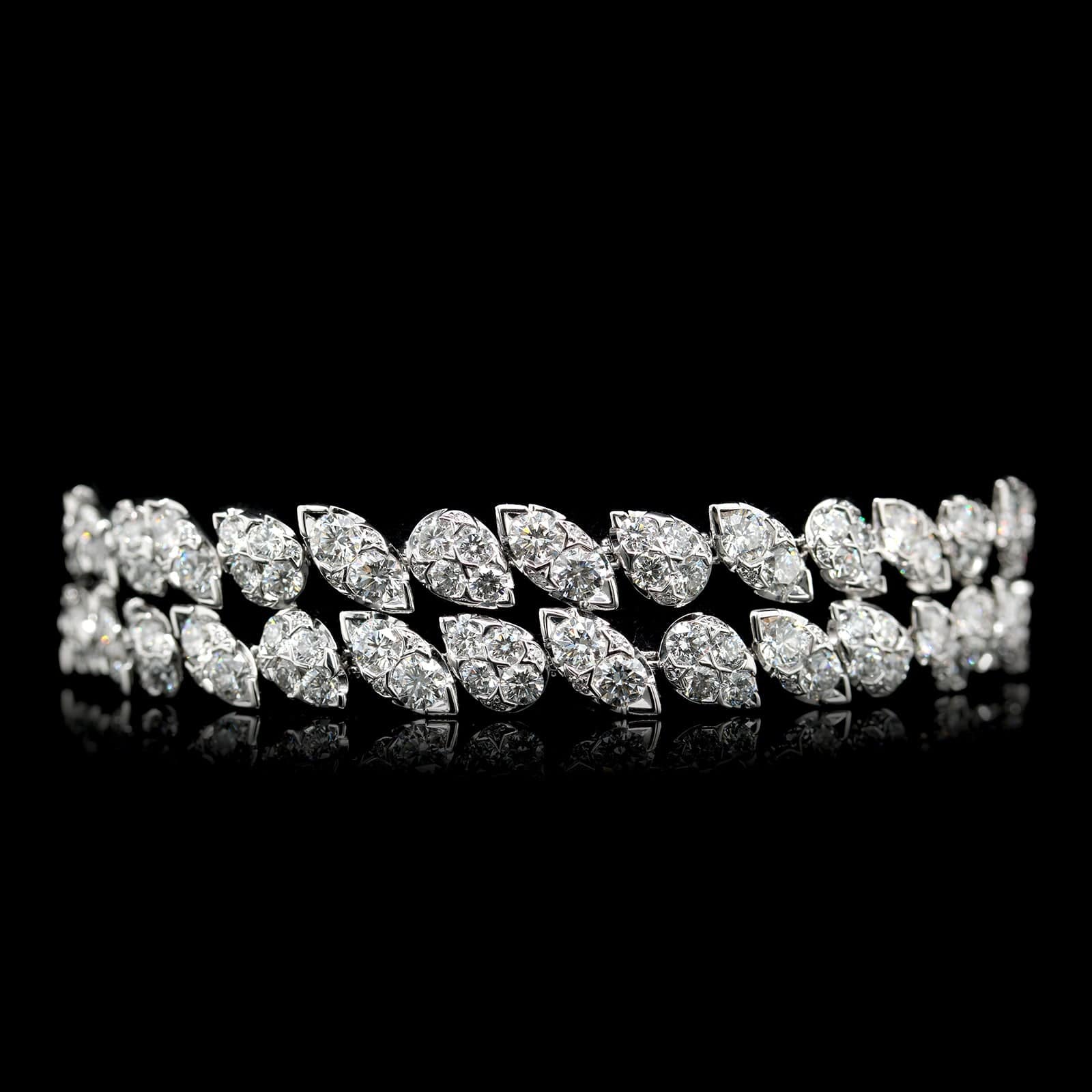 Cartier 18K White Gold Estate "Pluie de Cartier" Diamond Bracelet