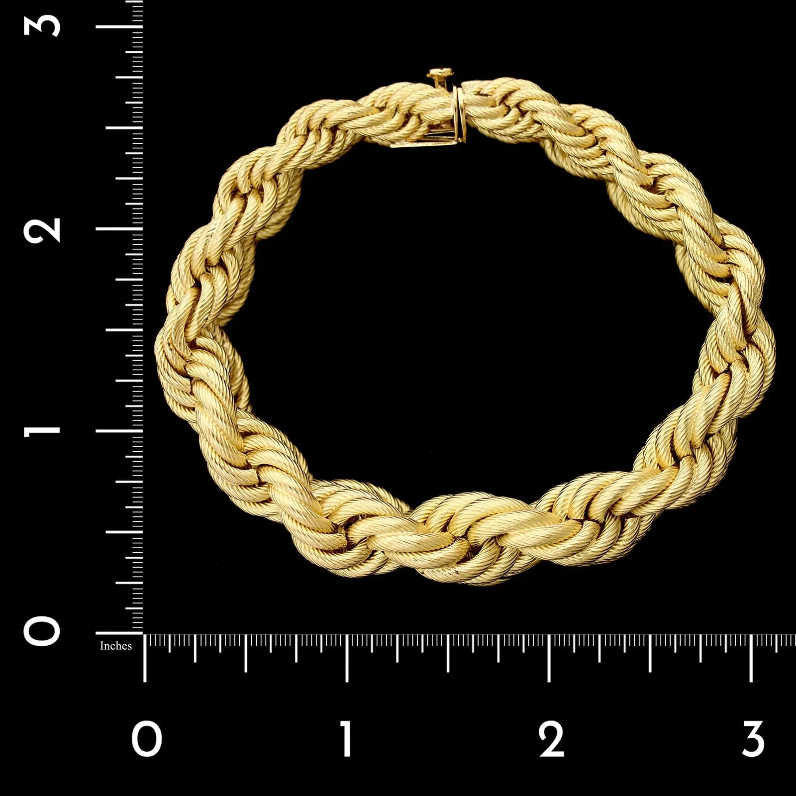 18K Yellow Gold Estate Double Row Graduated Rope Bracelet - Image 2