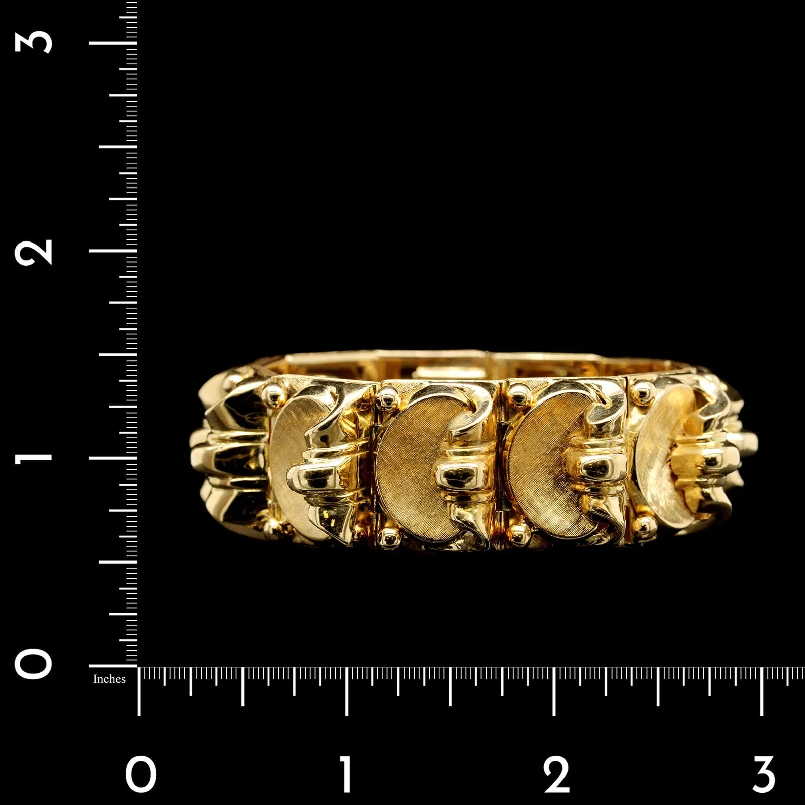 18K Yellow Gold Estate Fancy Link Bracelet - Image 3