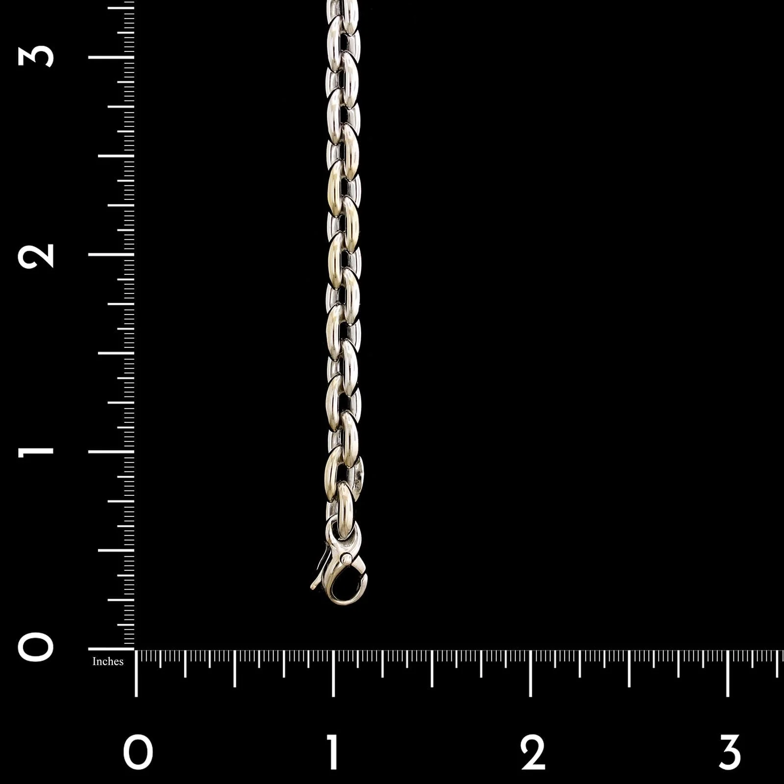 18K White Gold Estate Oval Link Bracelet - Image 3