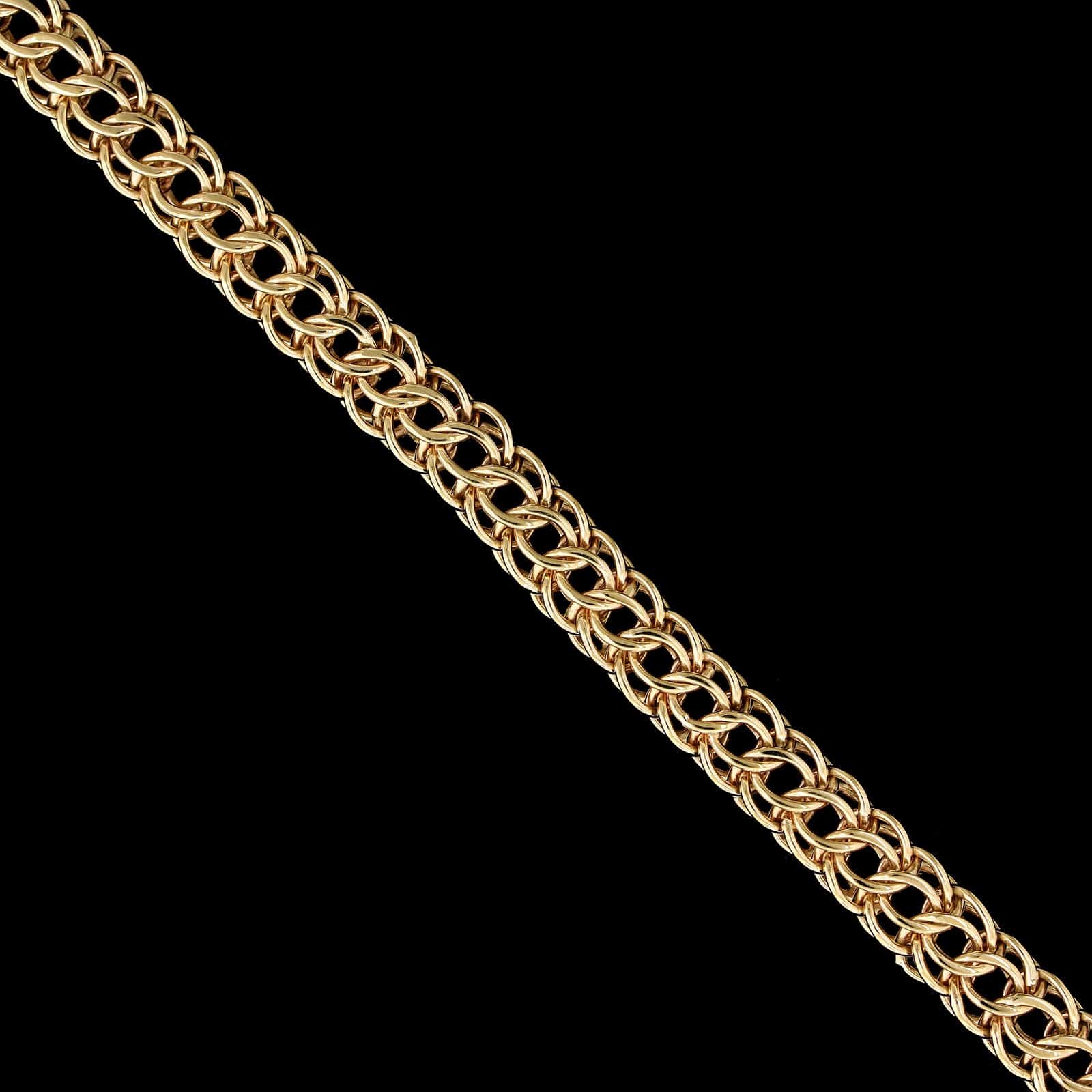 14K Yellow Gold Estate Double Link Charm Bracelet - Image 2