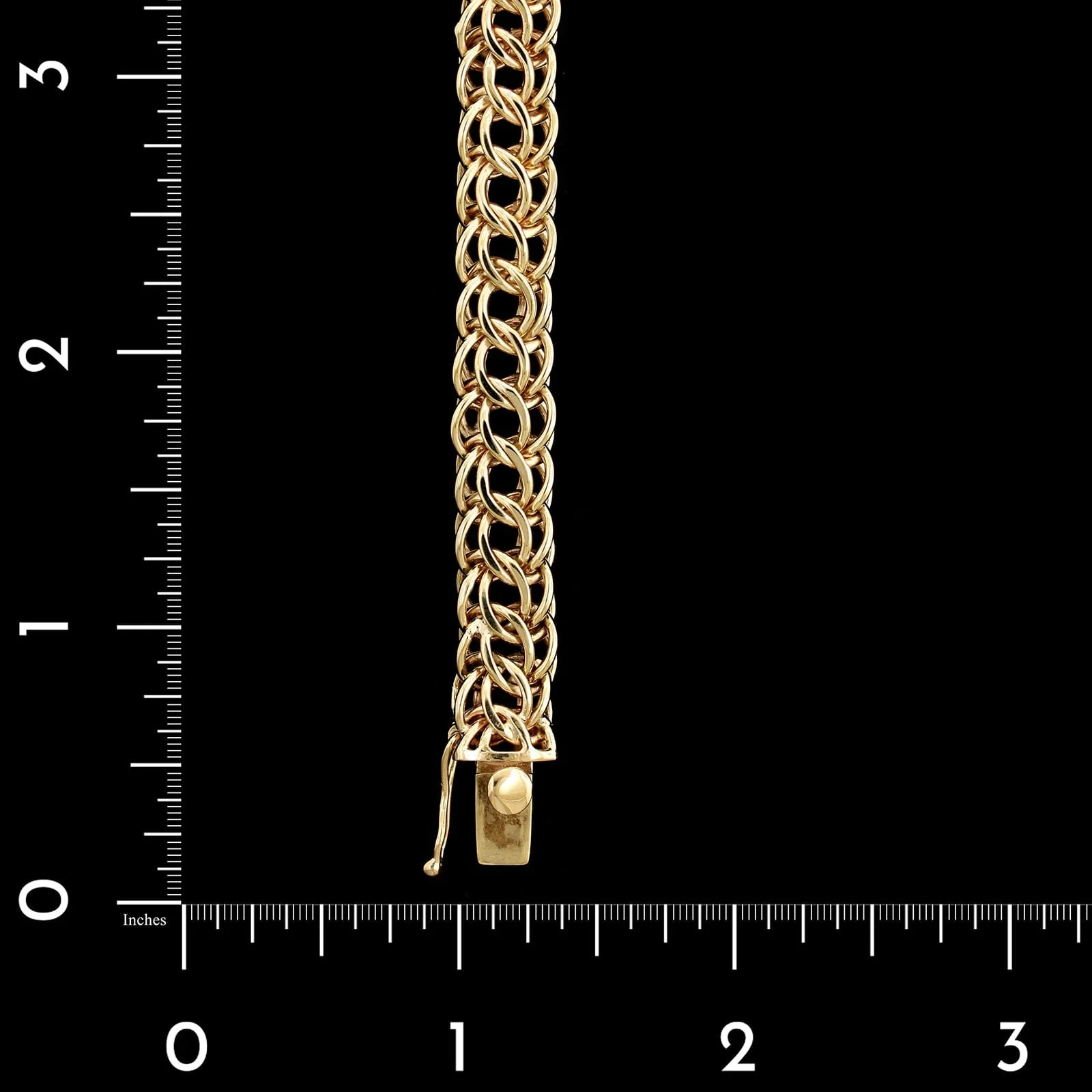 14K Yellow Gold Estate Double Link Charm Bracelet - Image 3