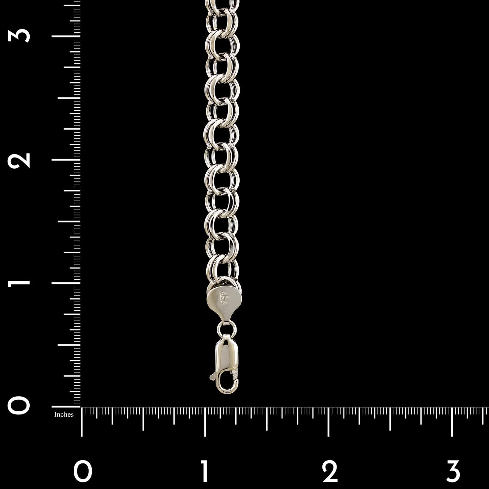 14K White Gold Estate Double Link Bracelet - Image 3