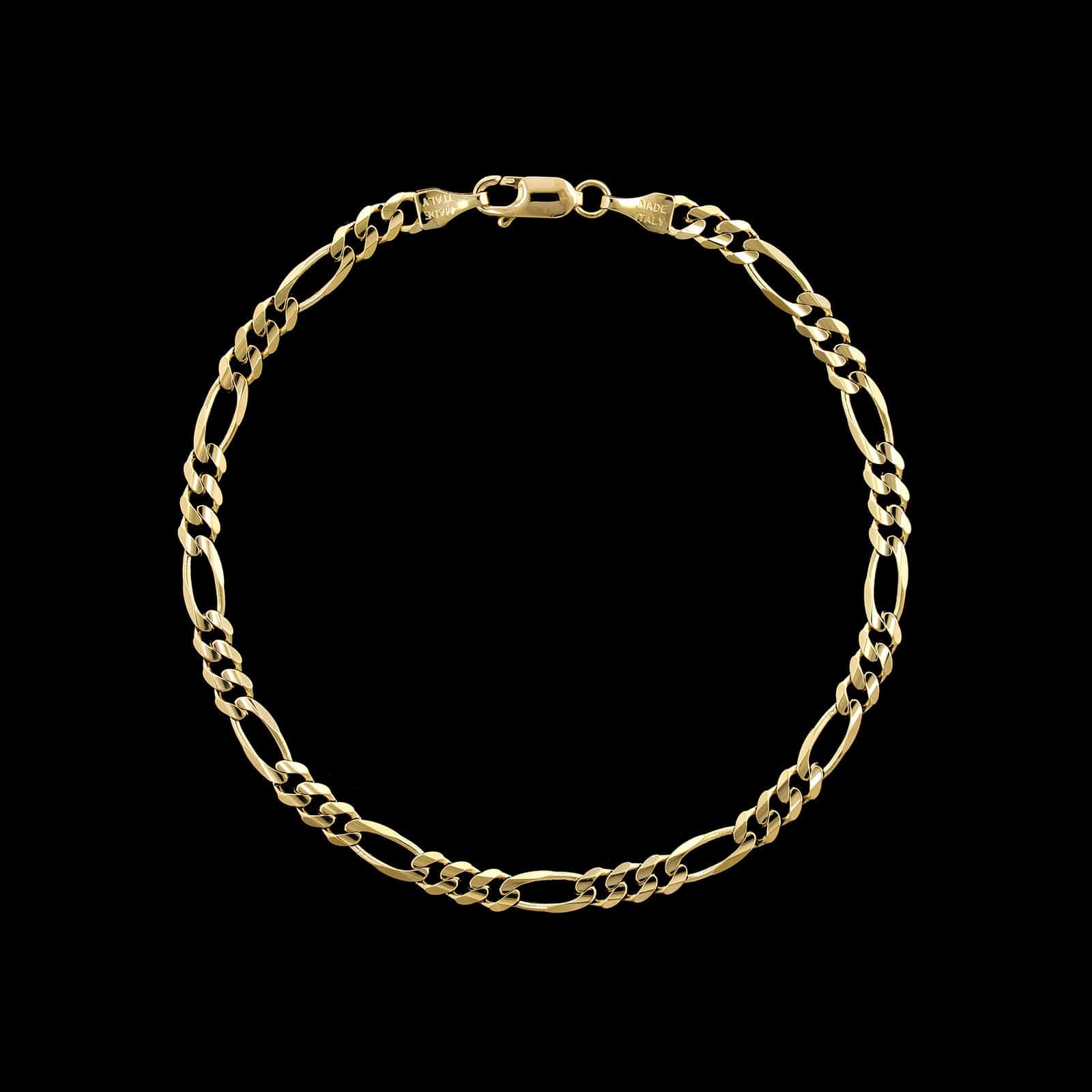 14K Yellow Gold Estate Figaro Bracelet