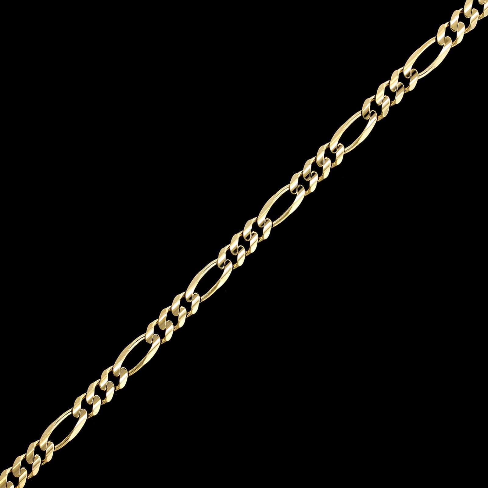 14K Yellow Gold Estate Figaro Bracelet - Image 2