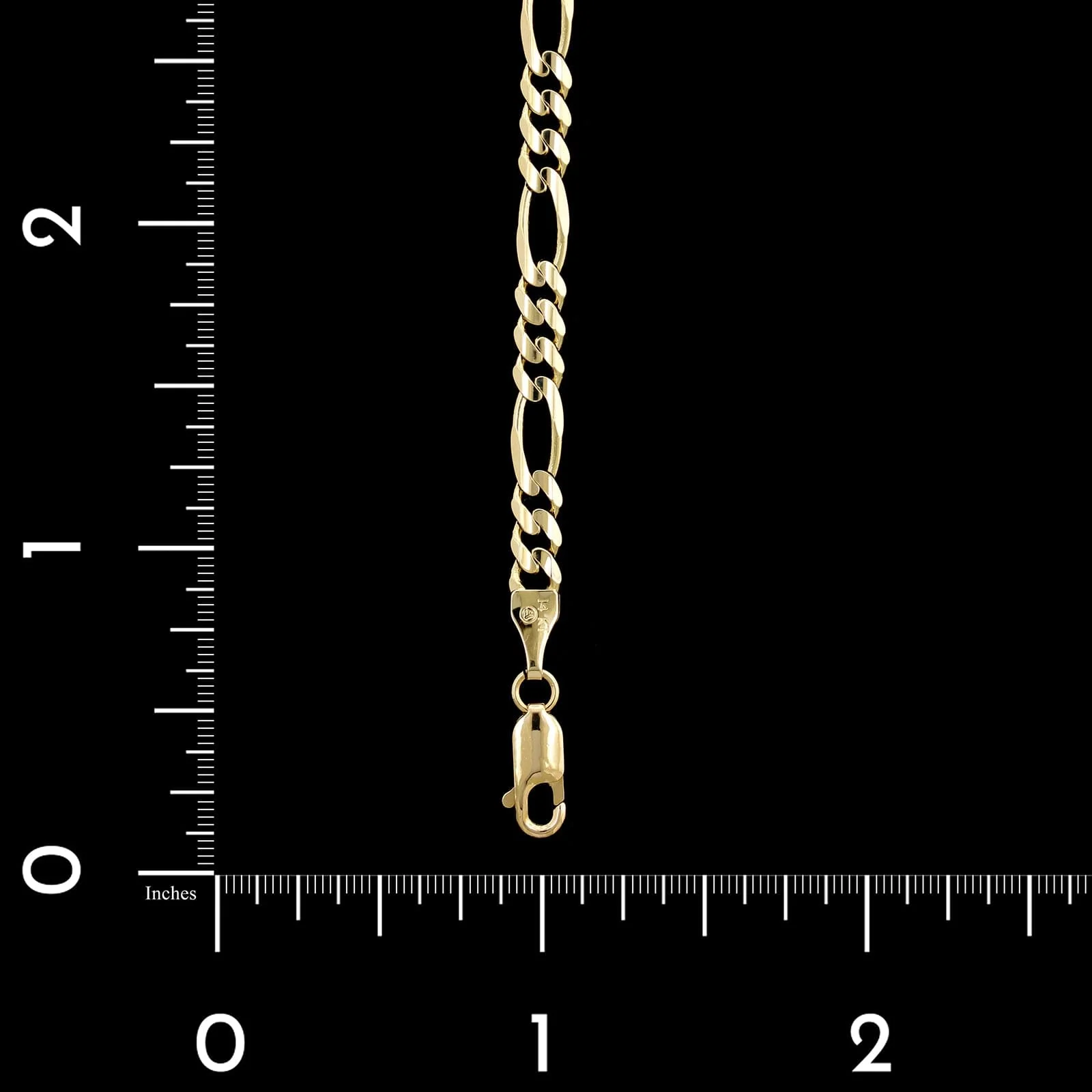14K Yellow Gold Estate Figaro Bracelet - Image 3