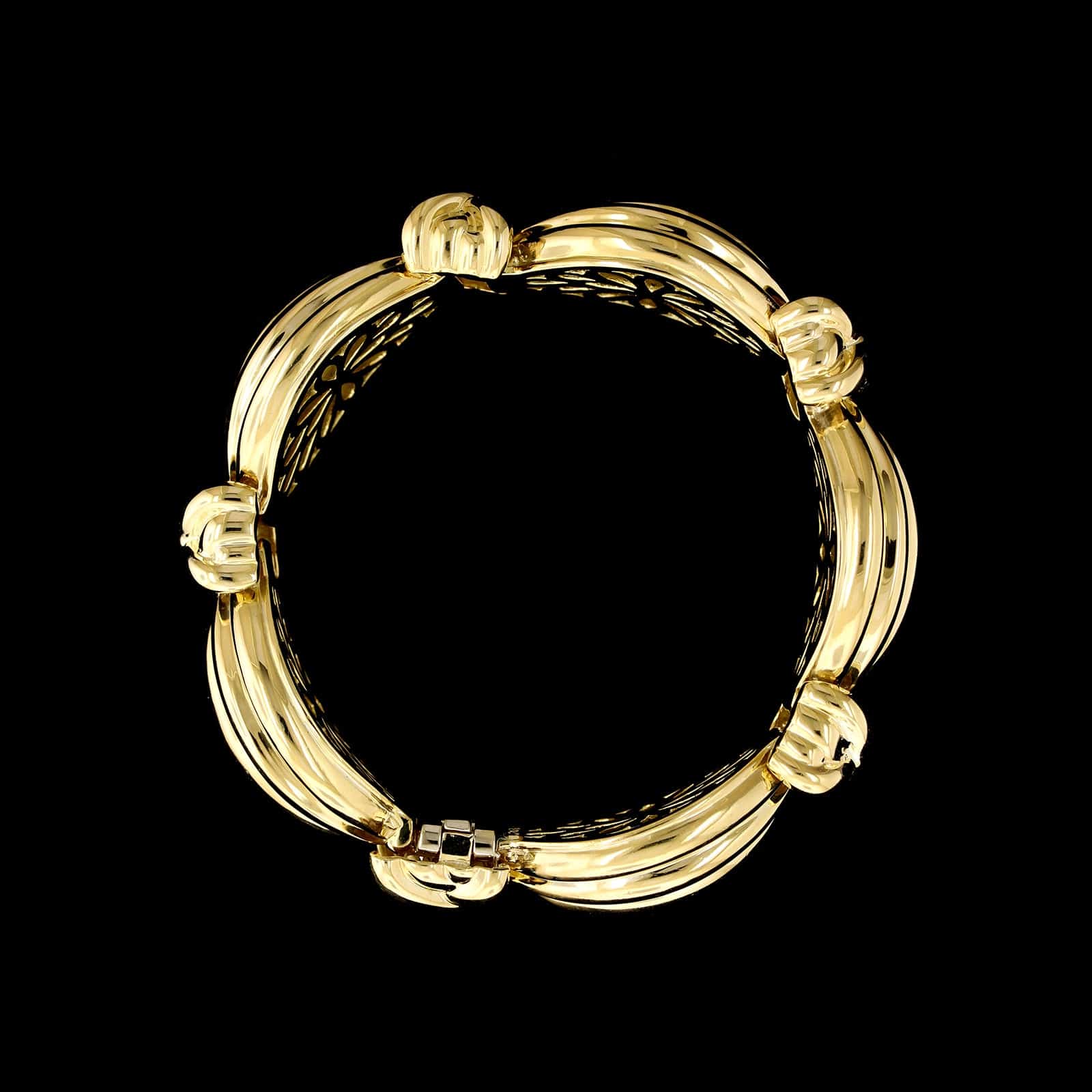 Hammerman Brothers 18K Yellow Gold Estate Dome Link Bracelet - Image 2