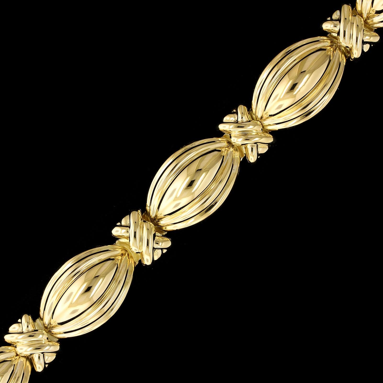 Hammerman Brothers 18K Yellow Gold Estate Dome Link Bracelet - Image 3