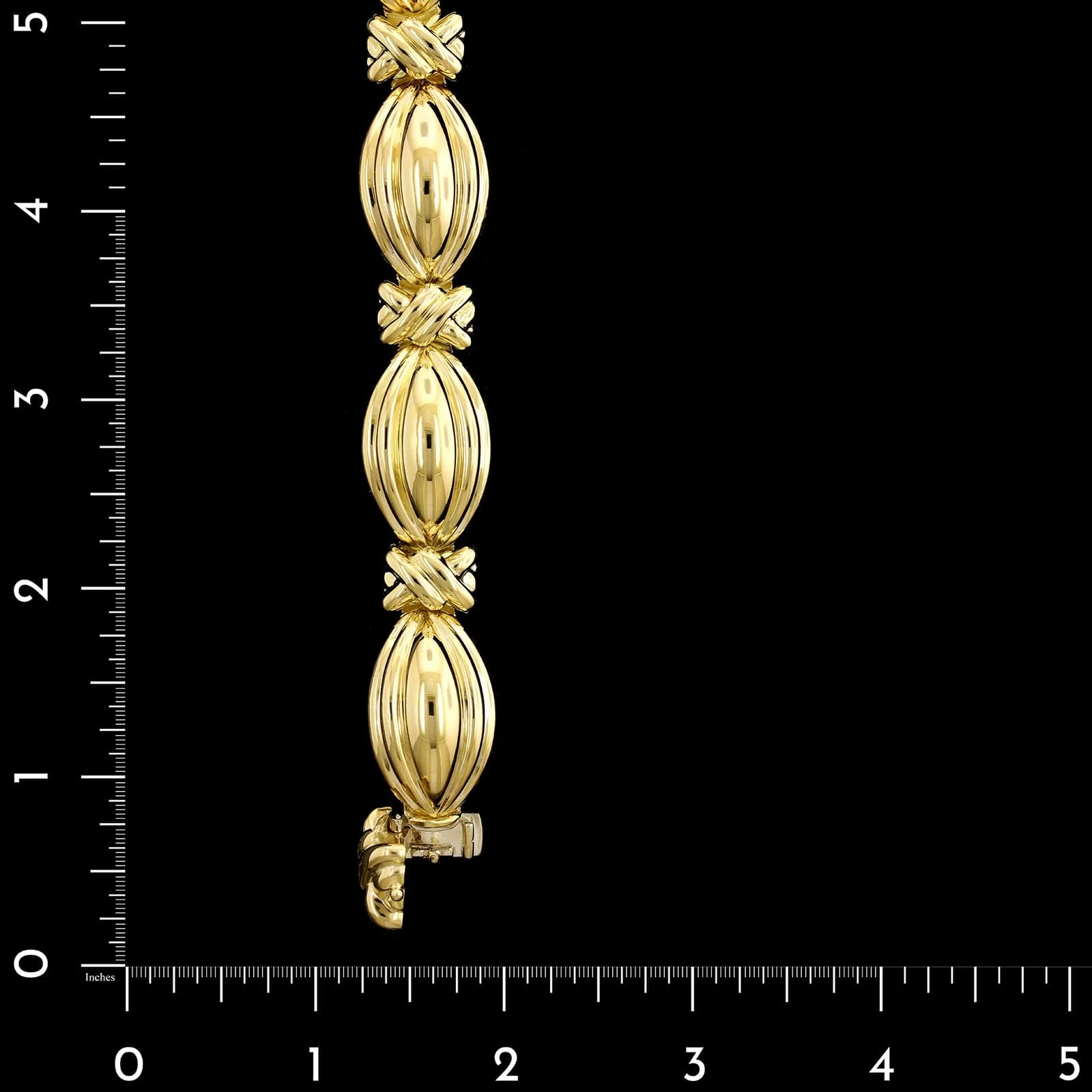 Hammerman Brothers 18K Yellow Gold Estate Dome Link Bracelet - Image 4