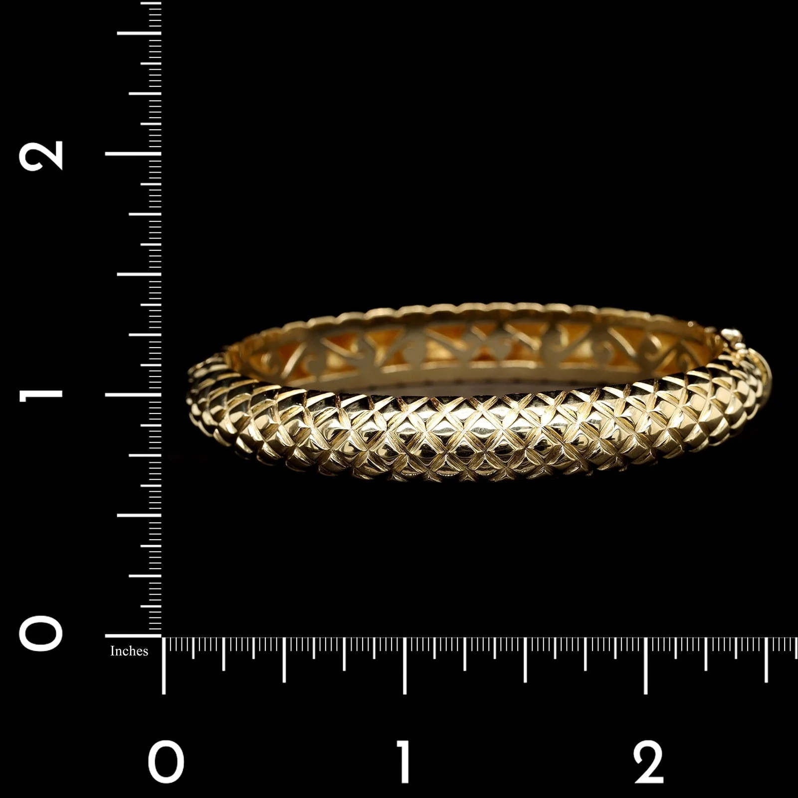 18K Yellow Gold Estate Hinged Bangle Bracelet - Image 3