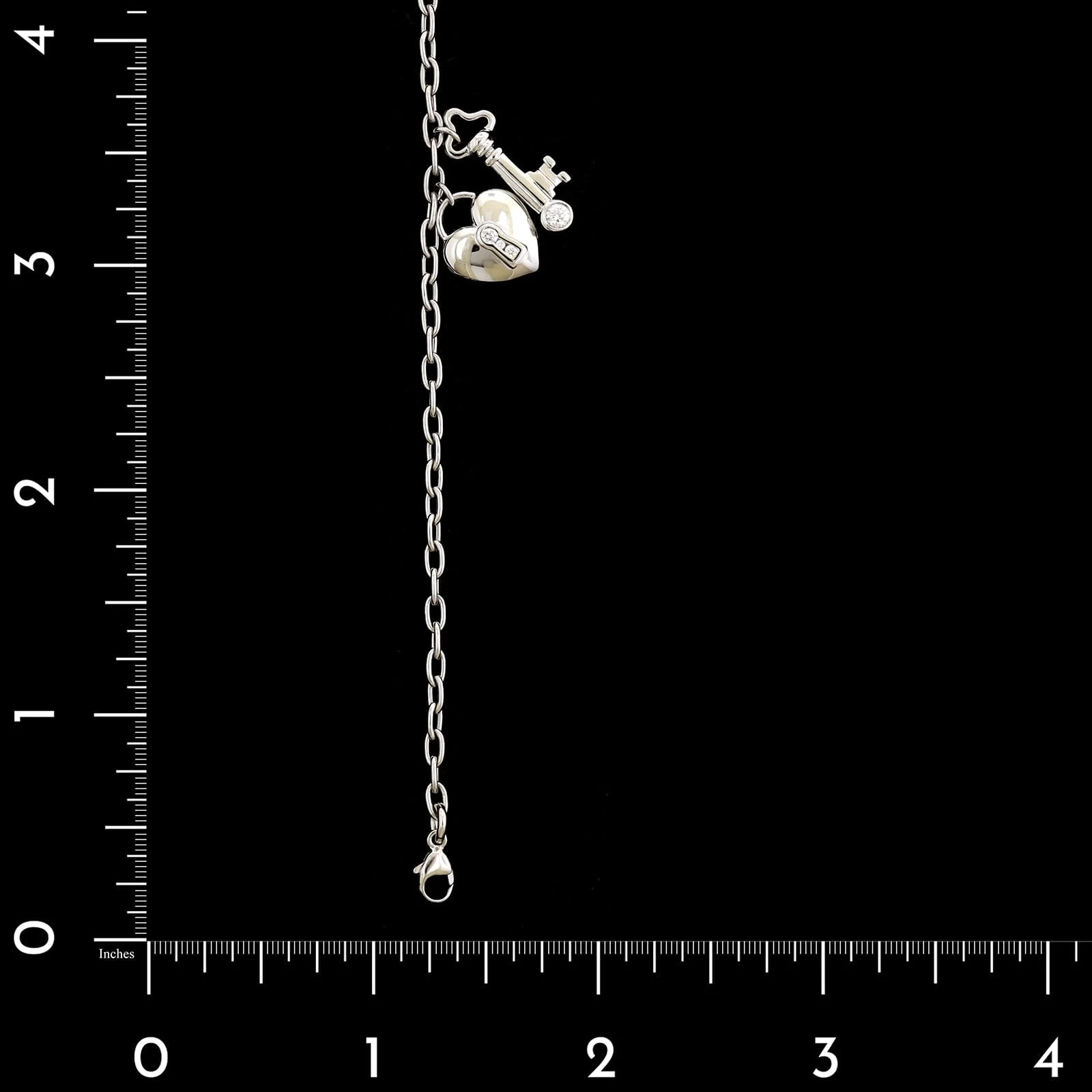 Tiffany & Co. Platinum Estate Heart Lock and Key Bracelet - Image 3
